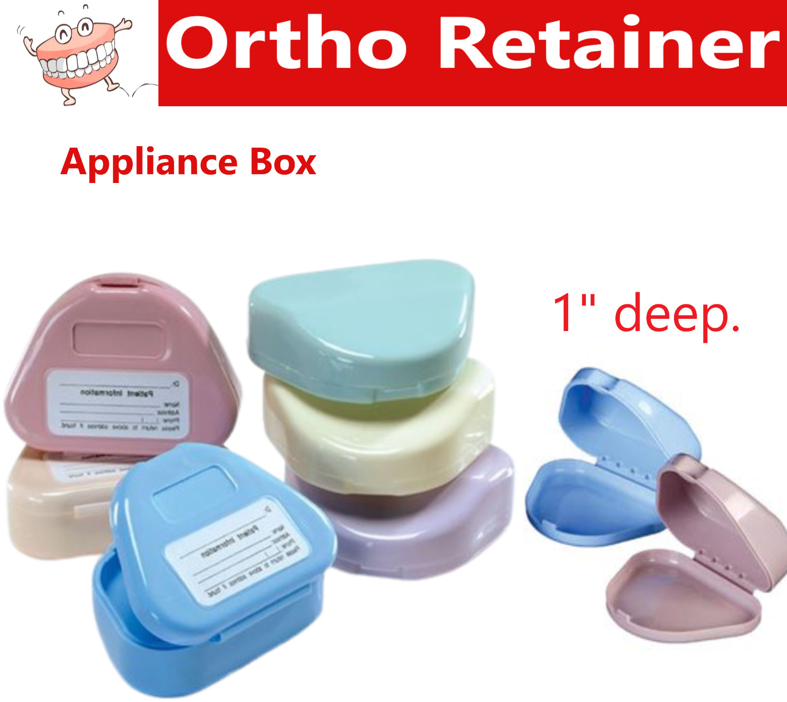 Dental Retainer Box Orthodontic, 1″Deep, Snap Lock, Vented Top, Upto 100/Bx