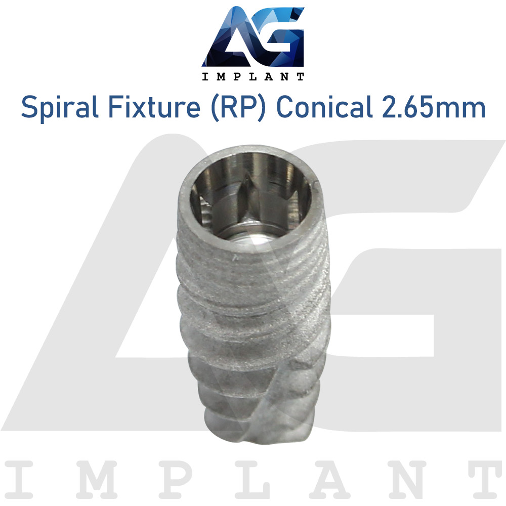 10 Spiral Fixture Regular Platform (RP) Conical Connection Hex 2.65mm Dental SLA