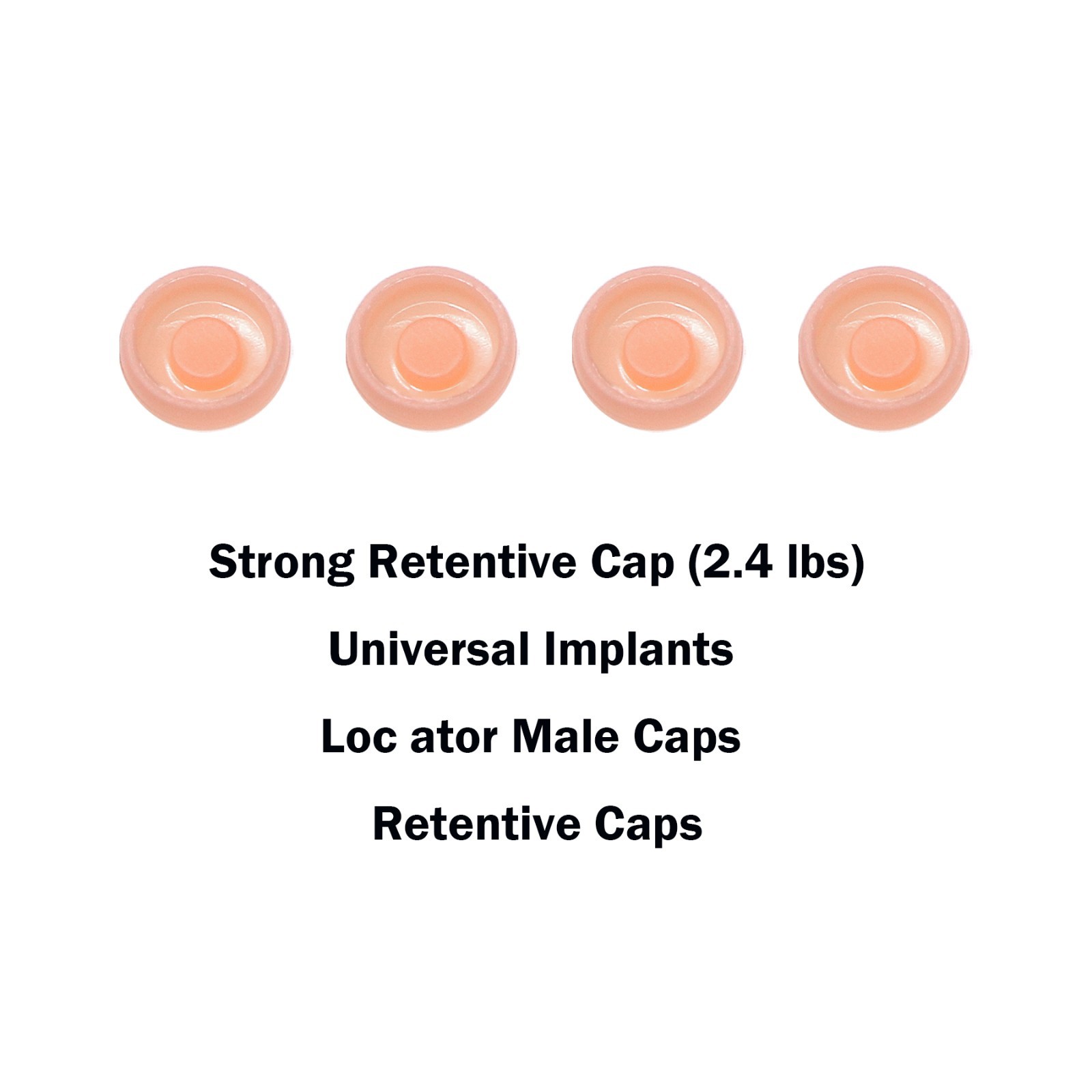 Dental 2.4 lbs Overdenture Caps Abutments Removable Male Cap Inserts Retentive
