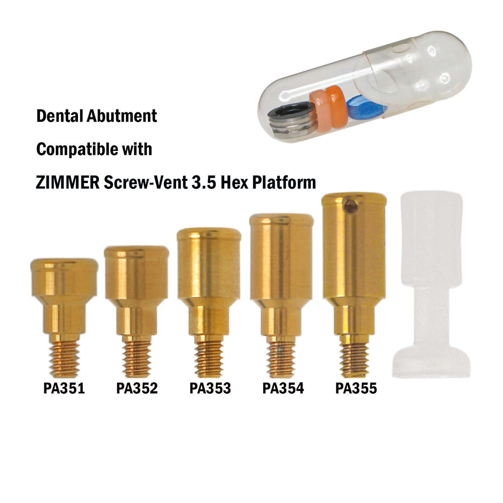 US Dental Locator Overdenture Abutment for Zimmer Screw-Vent 3.5 & Accessory Kit