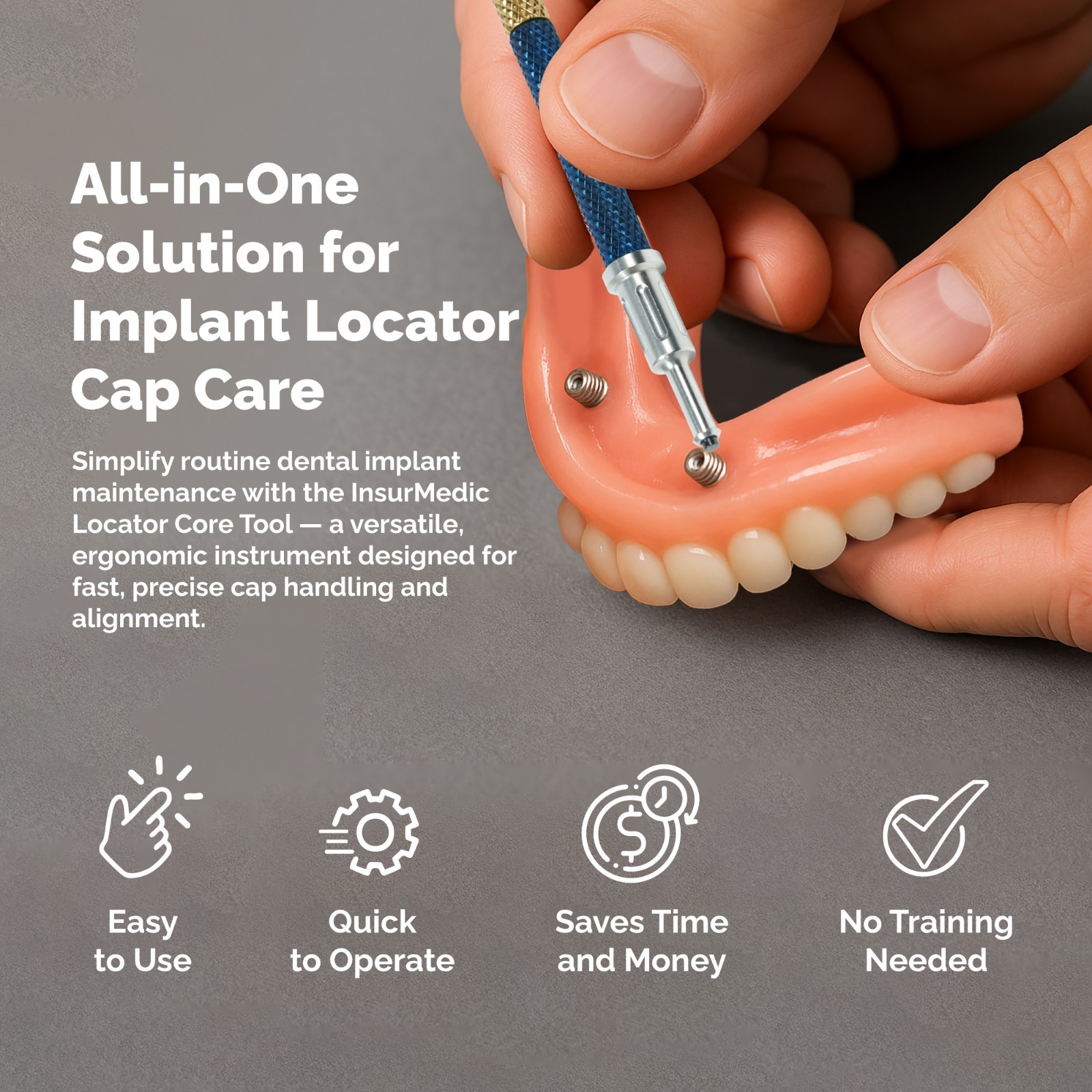 Locator Core Tool – 3 in 1 Universal Dental Implant Instrument