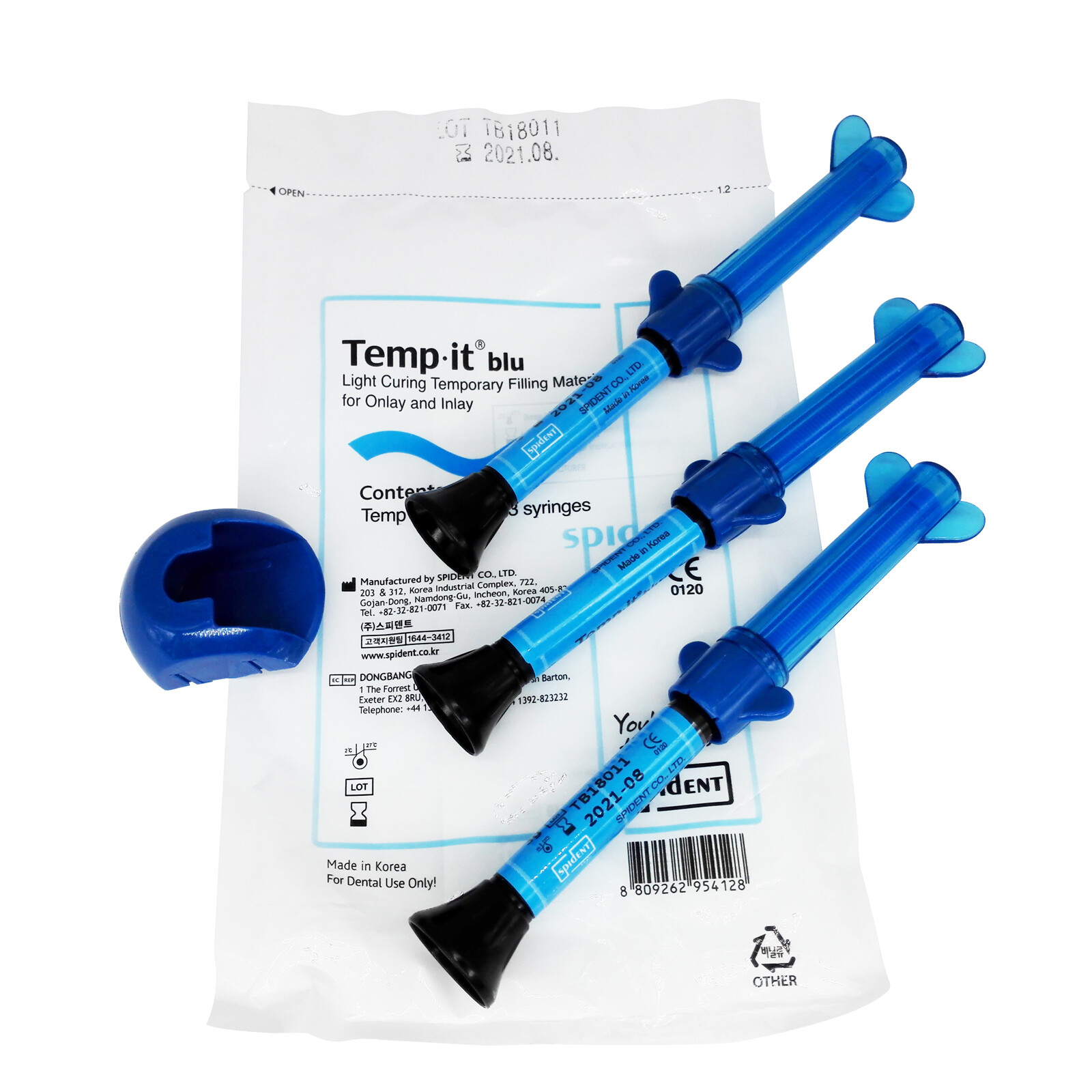 Dental SPIDENT Temp it Light Curing Temporary Filling Elastic Composite Seal Blu