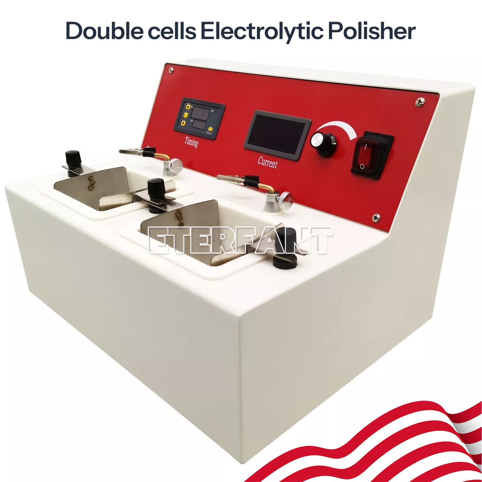 ETERFANT Dental Lab Electrolytic Polish Machine Two electrolytic Cells 110V 250W