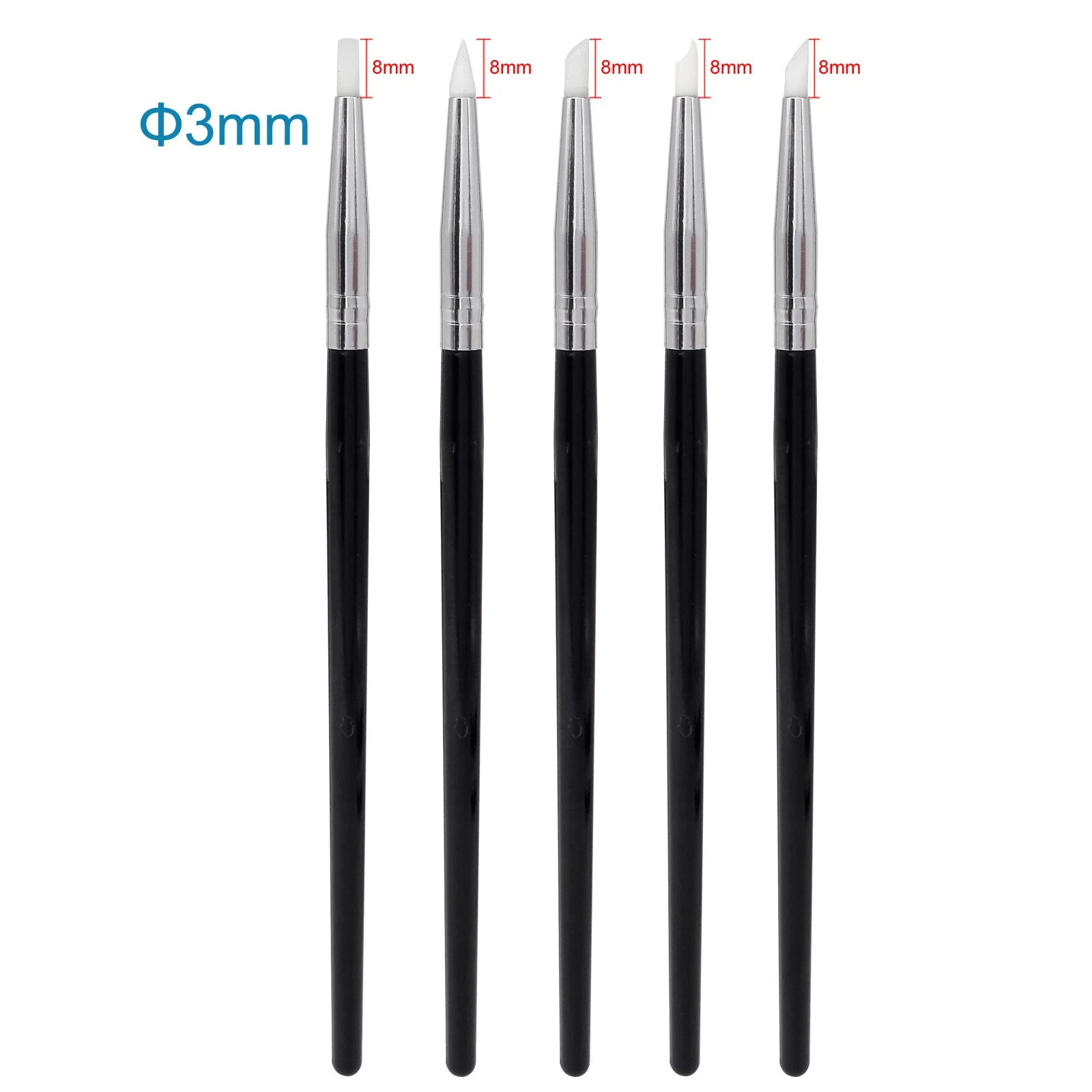5Pcs/Set Dental Composite Resin Veneer Cement Porcelain Silicone Brush Pen