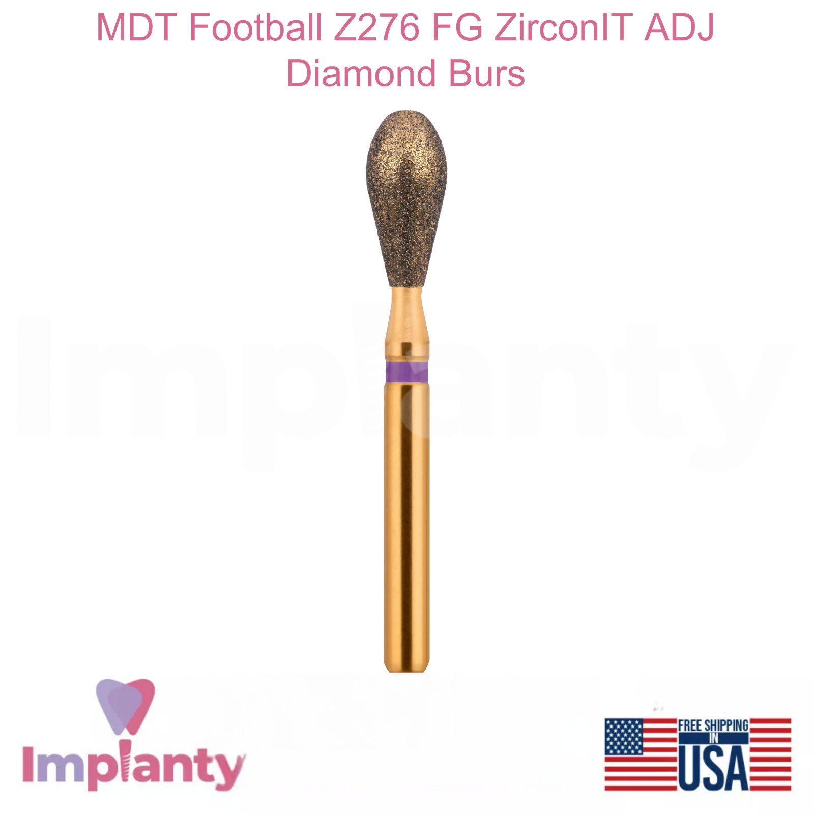 MDT Dental Football FG ZirconIT ADJ Diamond Burs Z276 Crown Preparation Tool