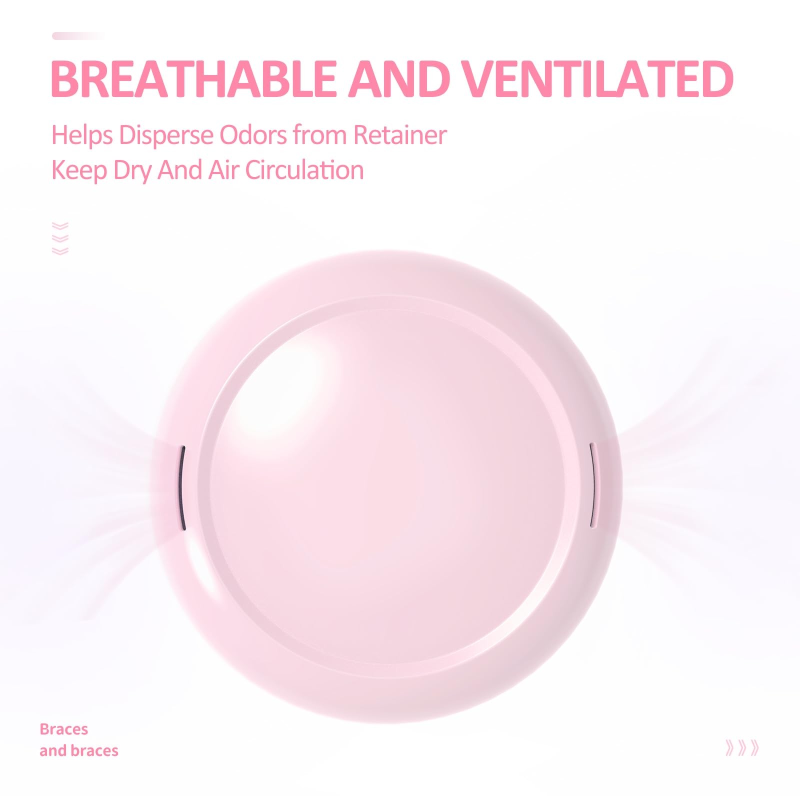 Gaboolo Retainer Case Slim Aligner with Vent Holes Removable Opaque Pink