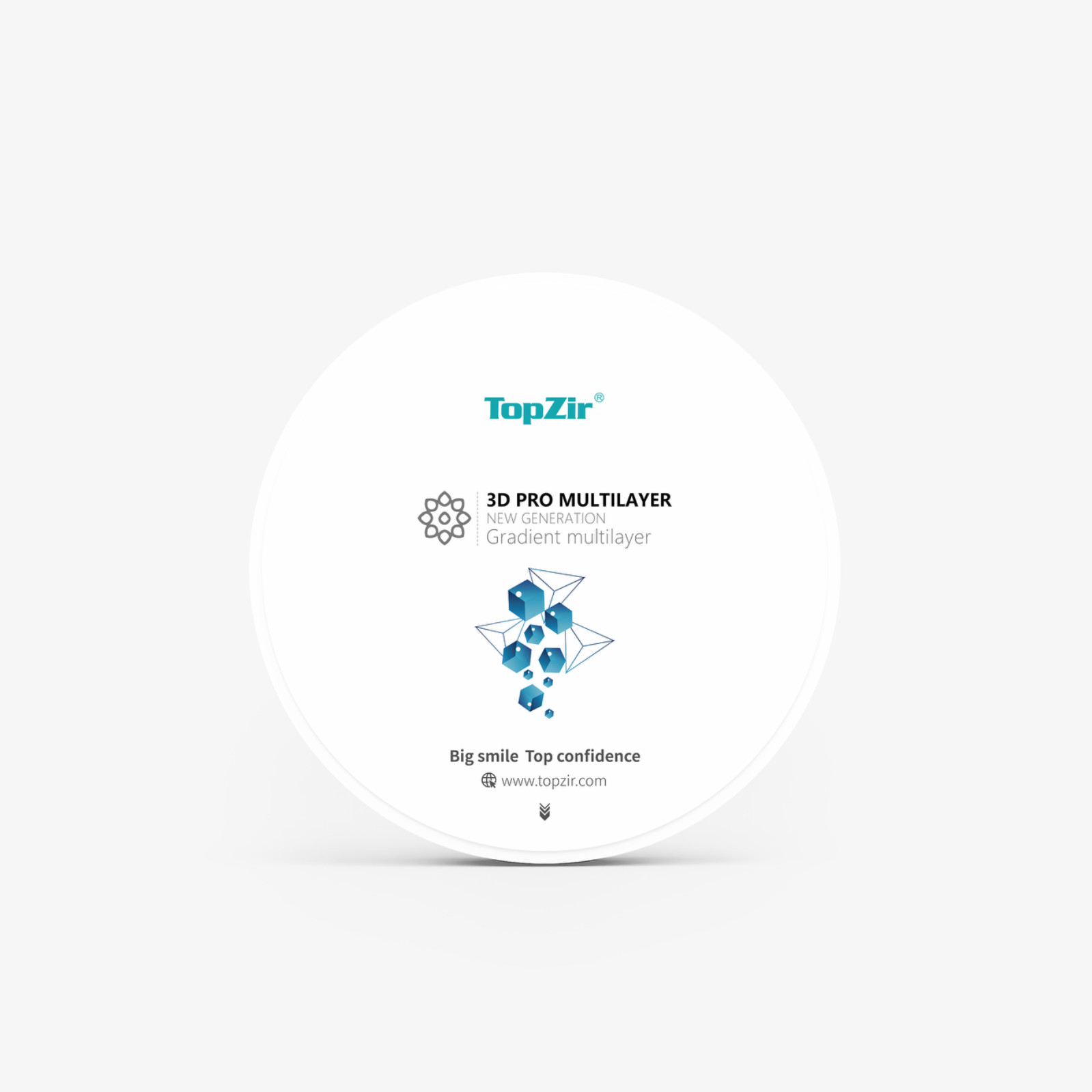 TopZir® 3D Pro Multilayer Zirconia for Dental Lab | 41-49% Translucency Gradient
