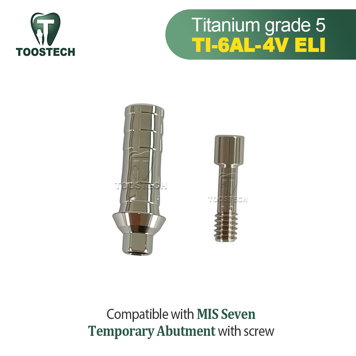 Titanium Temporary Abutment Fits to MIS Seven platform Standard D4.8mm