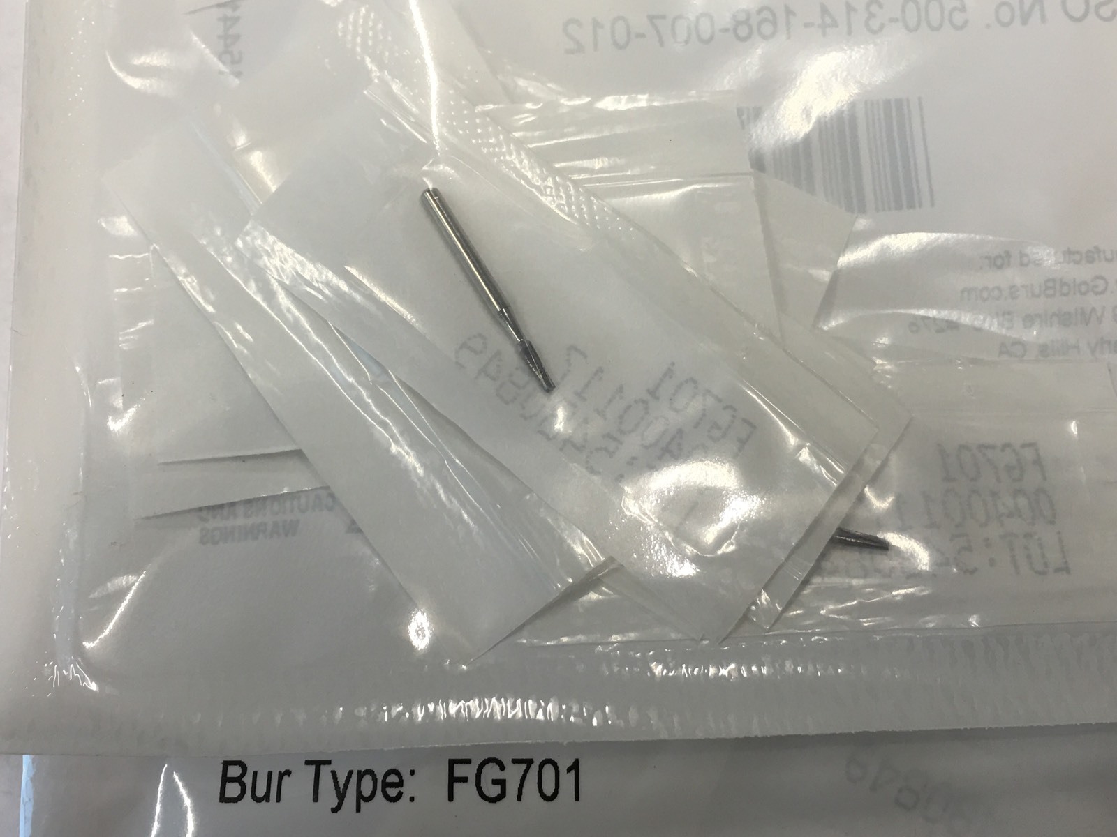 FG701 Carbide Burs High speed Handpiece 30 X FG-701 30 Burs. Made In Canada