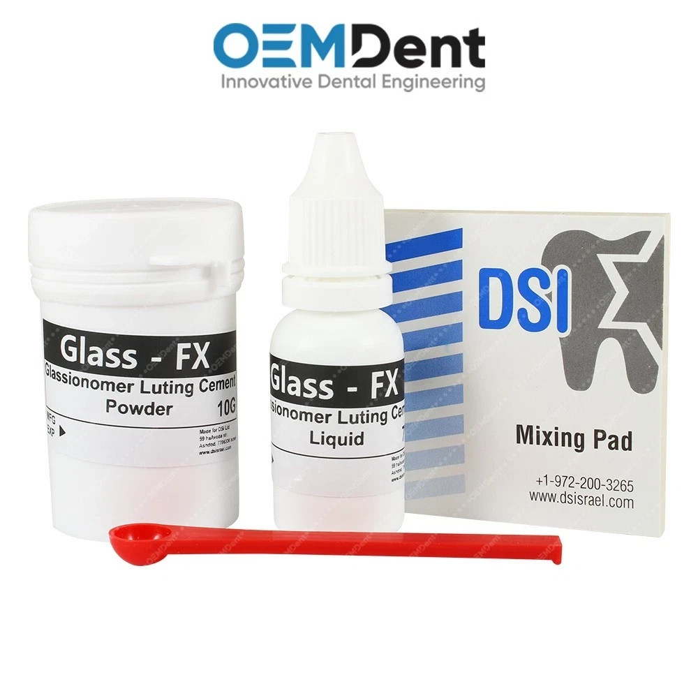 Dental Glass FX Permanent Cement Restorative Crowns Bridges Set With Mixing Pad