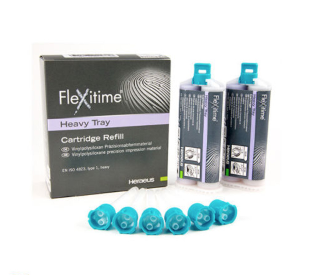 Flexitime Heavy Tray 2 Cartridges 50ml Refill Impression Material Heraeus 2023-3