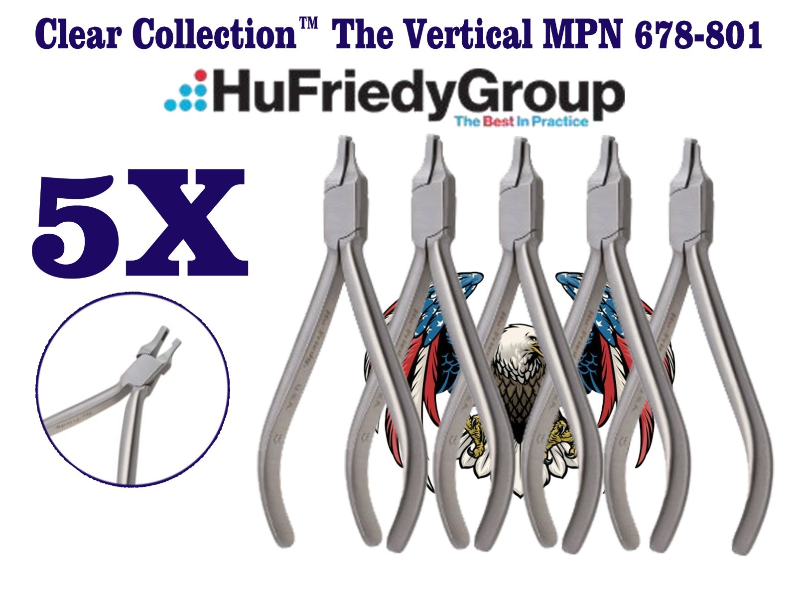 Lot of 5 Pcs Hu Friedy Clear Collection™ The Vertical MPN 678-801