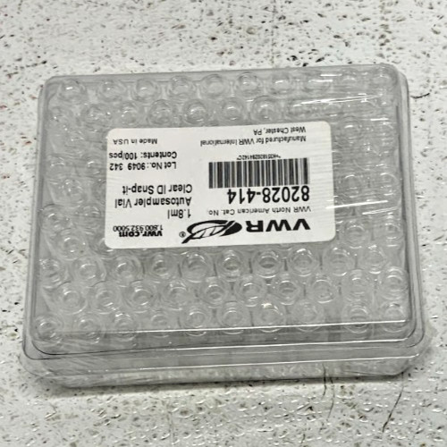 NEW Lot of 7 Packs VWR 82028-414 Autosampler Vial Clear ID Snap-It 1.8ml 100/PK
