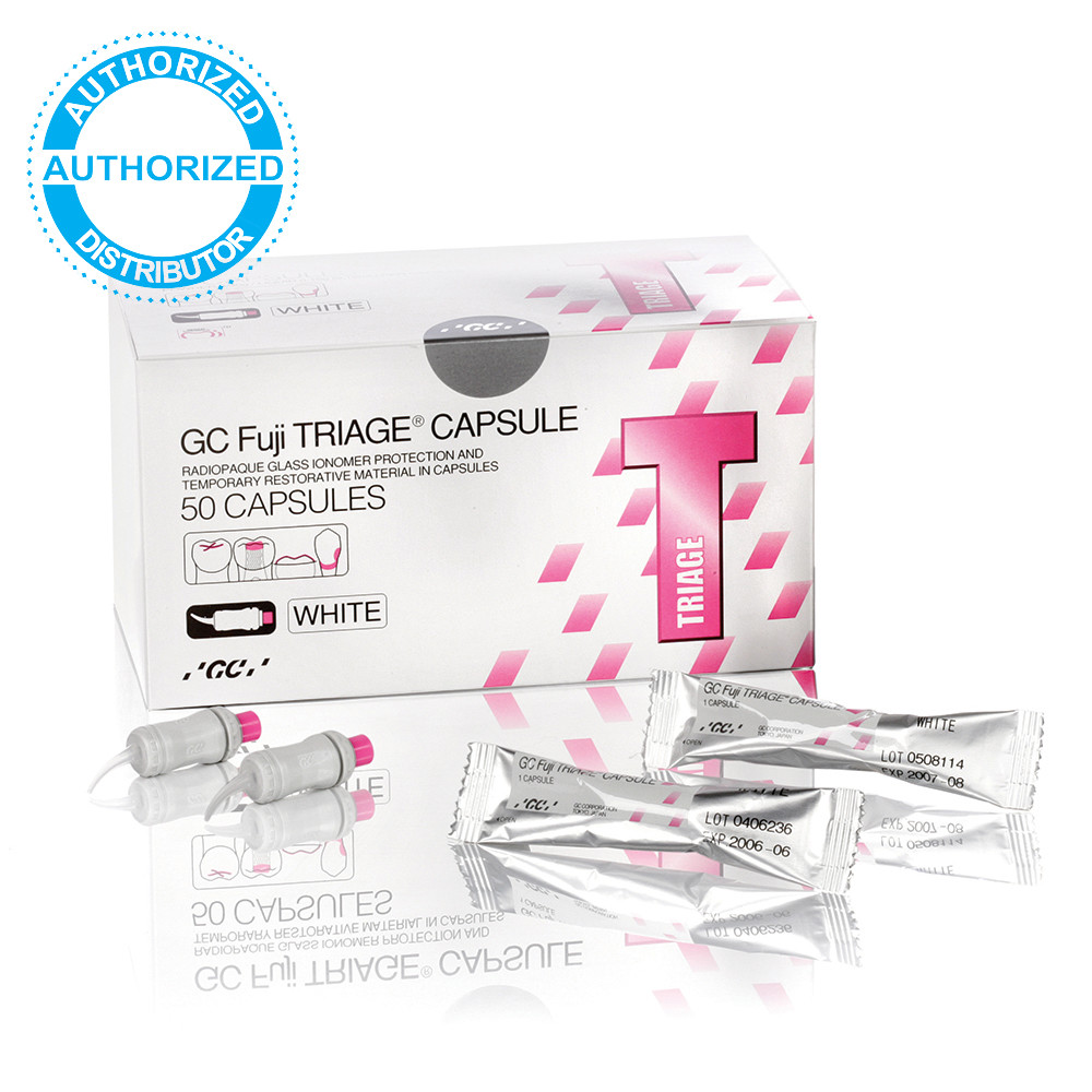 GC Fuji TRIAGE Capsule White – 50 Capsules (002269) / Starter Kit (439991)
