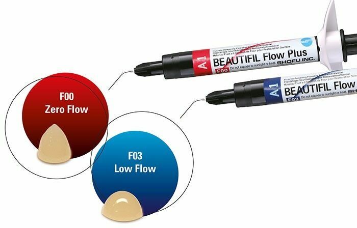 BEAUTIFIL Flow Plus F00 Zero Flow flowable Restorative 2.2g Syringe + Tips SHOFU