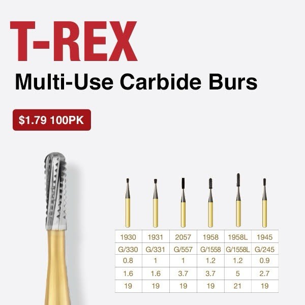 Fg 1958 (G/1558) 50 High Quality Metal Cutting Carbide Burs Made In Canada