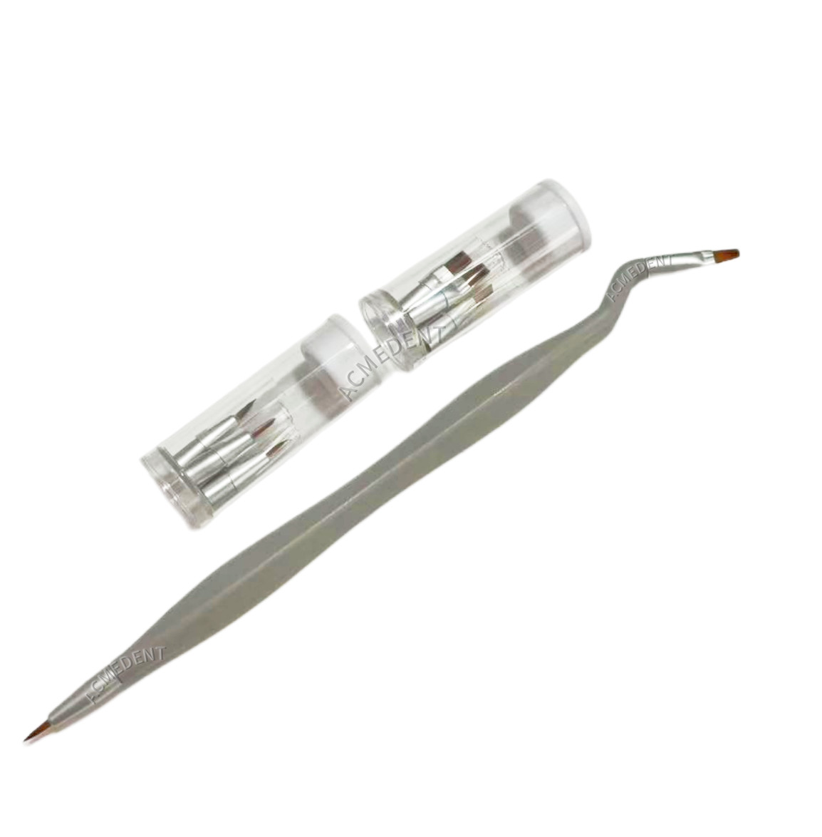 Dental Brush Pen Replaceable Brushes Tips Straight Curved Head Mini Micro Brush