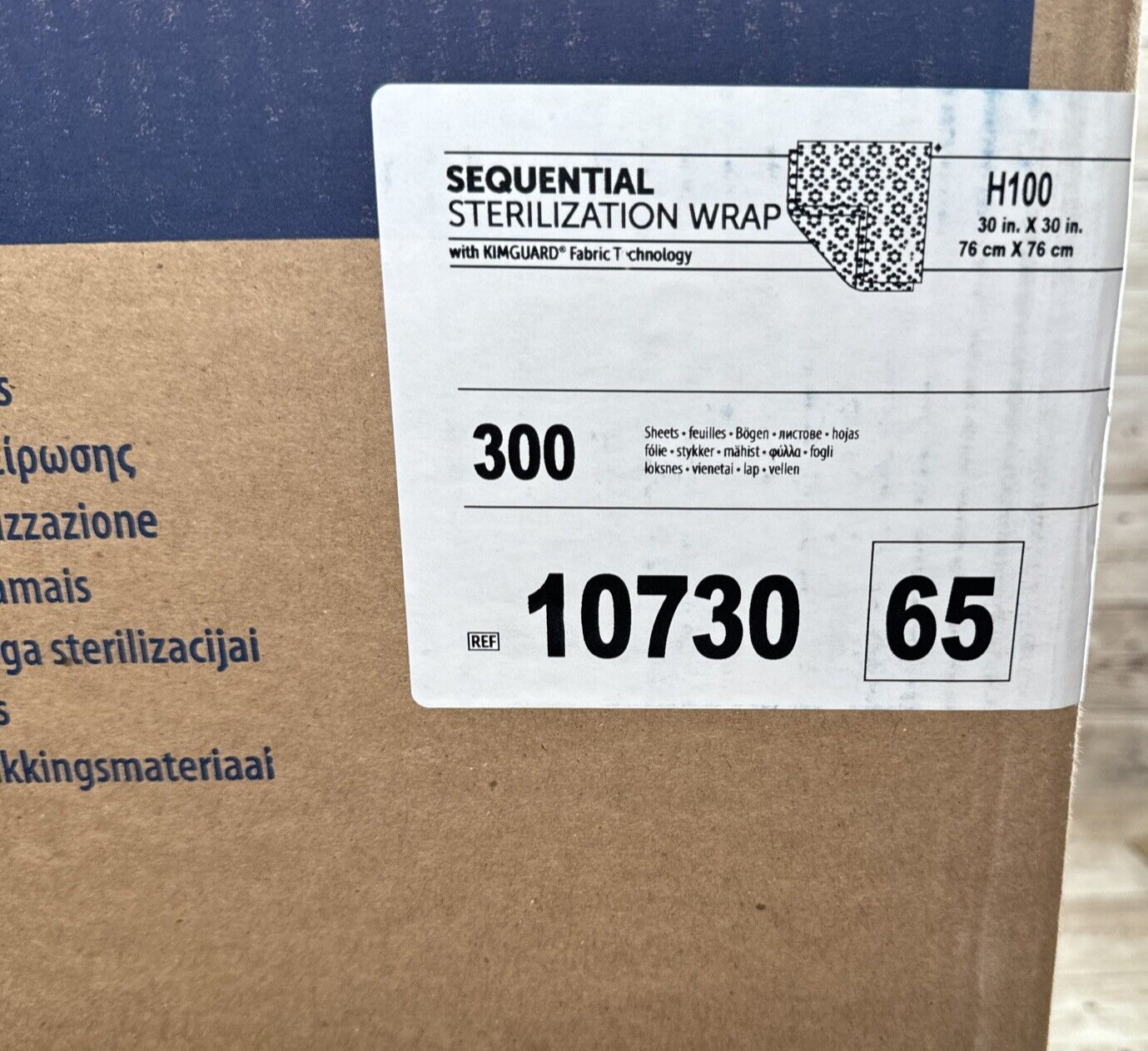 Halyard H100 Sequential Sterilization Wrap, 30 x 30 Inch 1 CASE 300 Sheets 10730