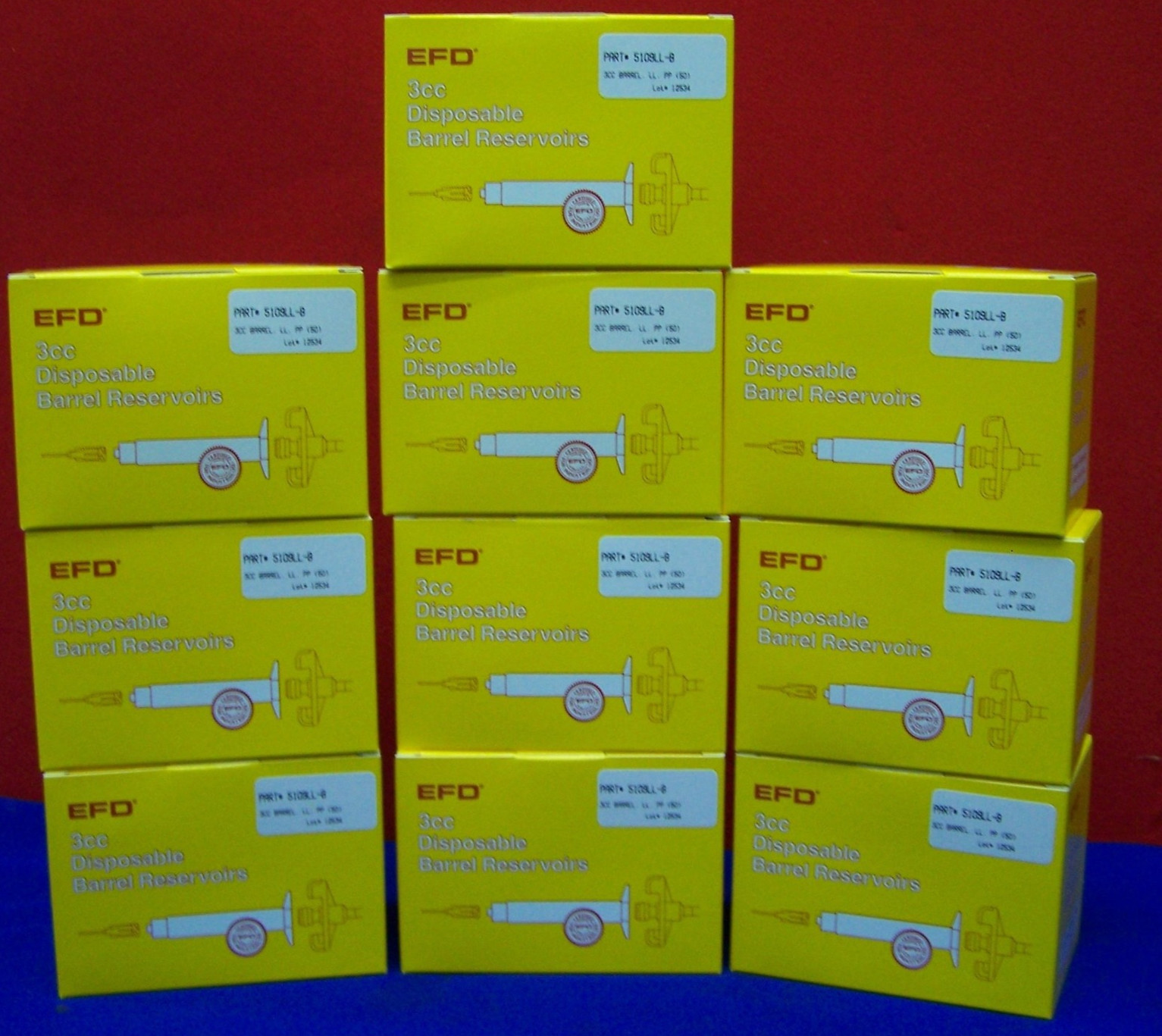 EFD 5109LL-B 3CC DISPOSABLE BARREL RESERVOIRS NEW IN BOX – 1 LOT QTY 0F 10 boxes
