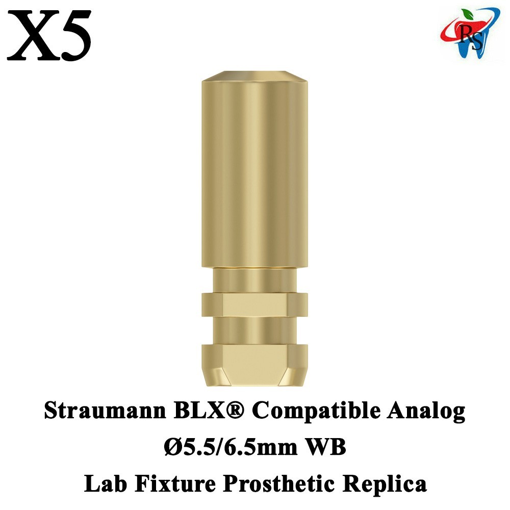 5x Straumann BLX® Compatible Analog Ø5.5/6.5mm WB Lab Fixture Replica