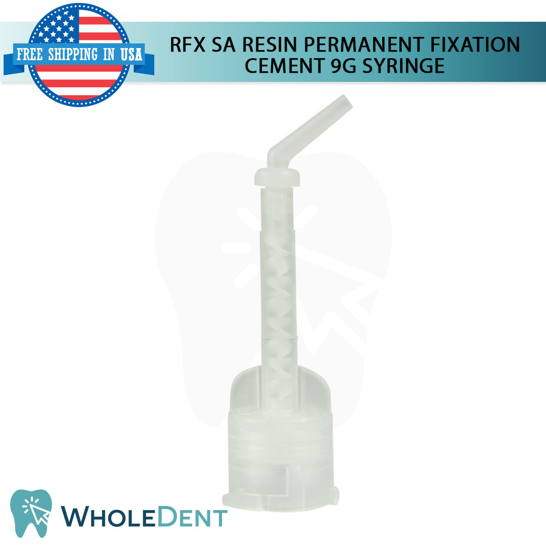 Dental Dual Cure Luting Glue Resin Cement Permanent Fixation Syringe Shades
