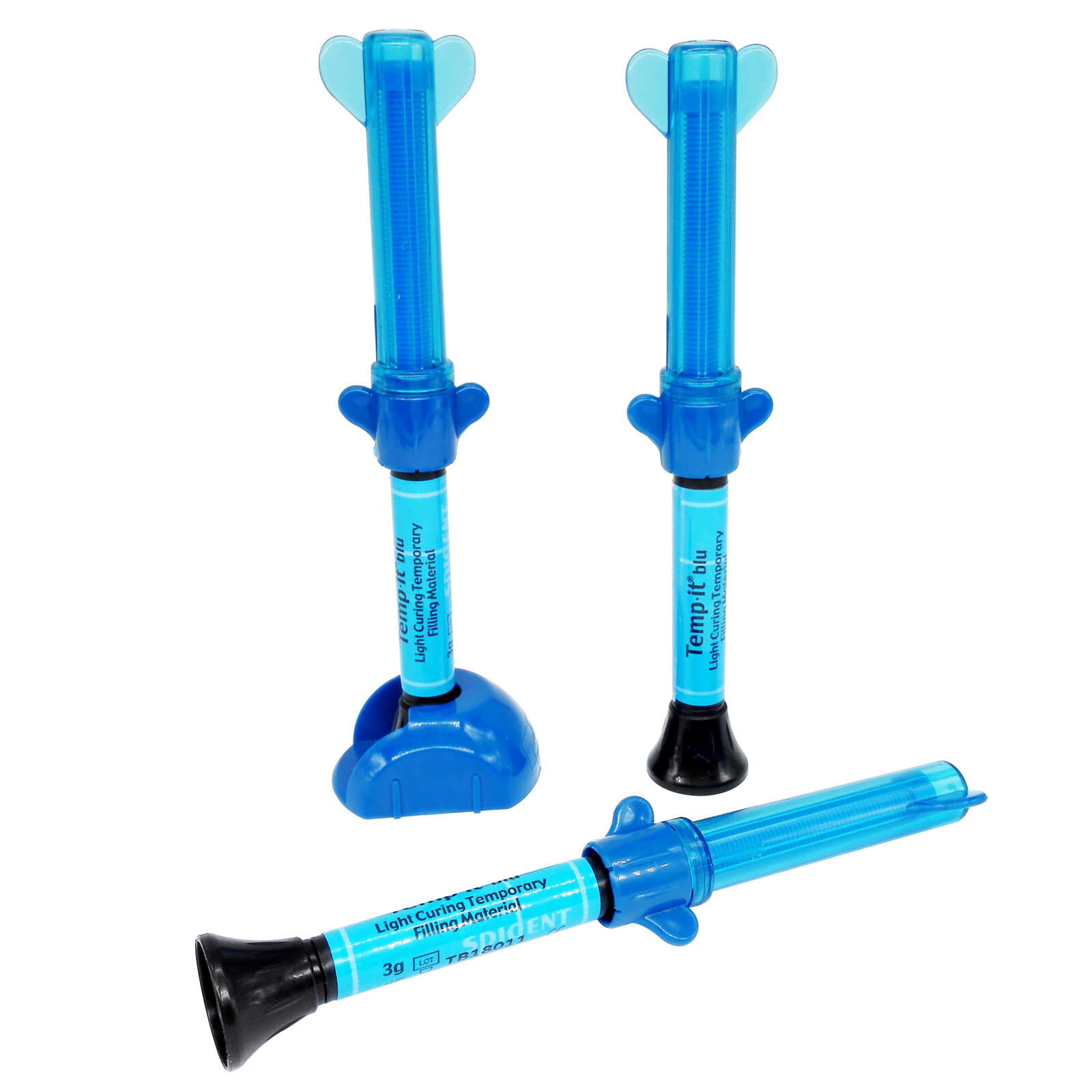 Dental Spident Temp it Blue LC Temporary Filling Material 3g x 3 Syringes