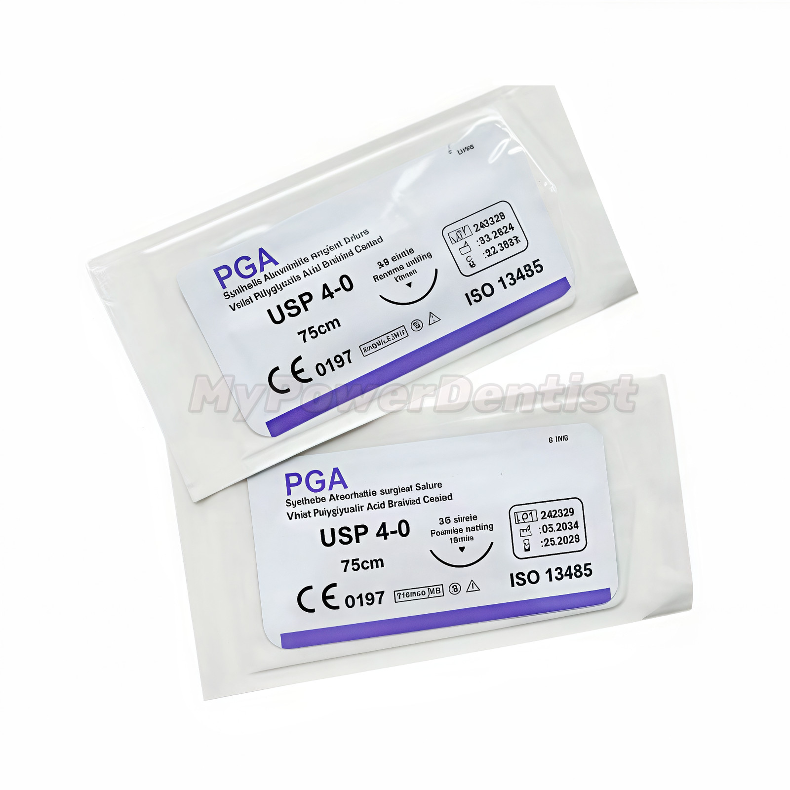 Dental Oral Surgical Suture Violet PGA 4-0 3/8 Reverse Cutting Suture