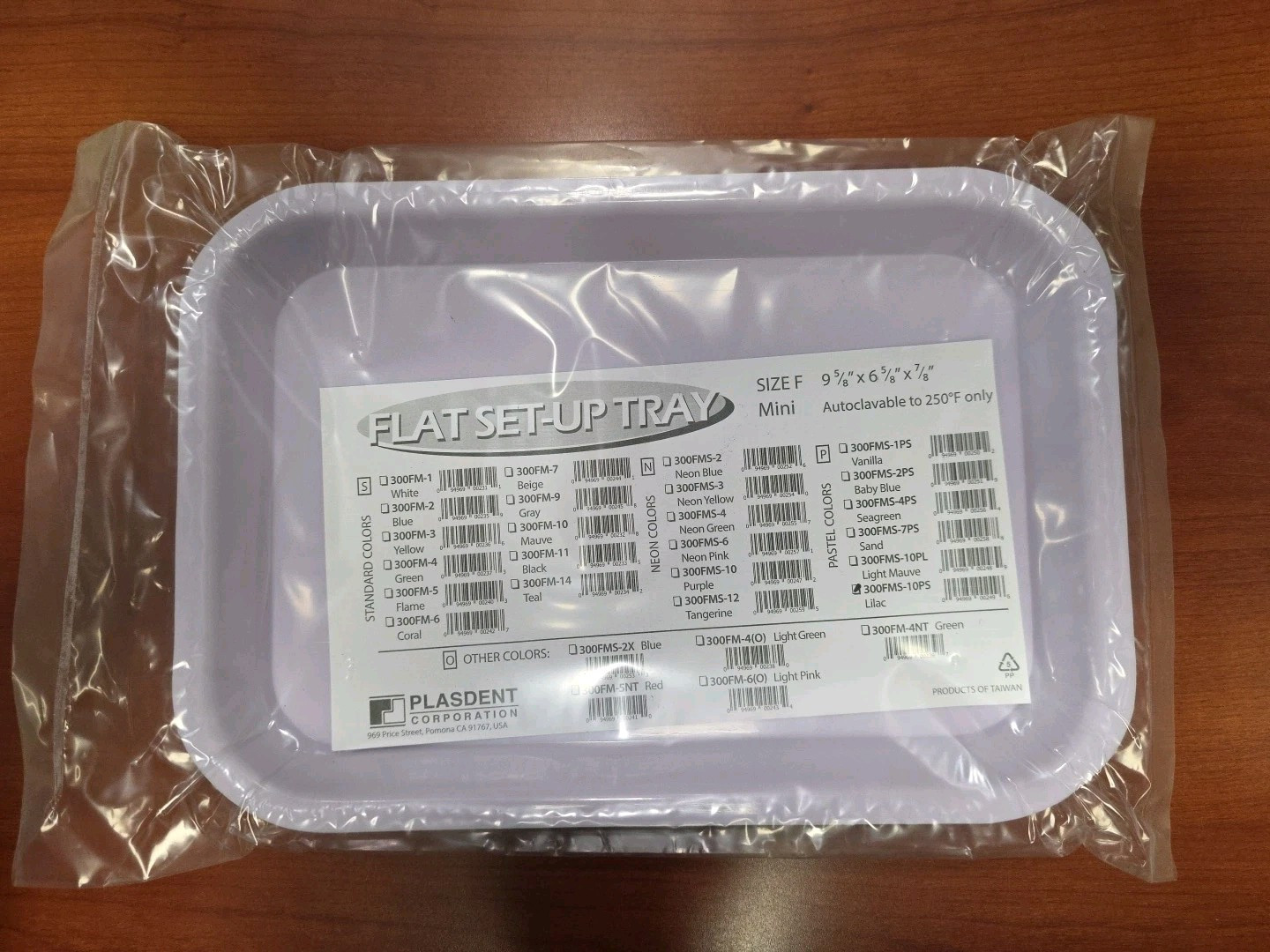 Plasdent Flat Mini Set-Up Tray 9-5/8″ X 6-5/8 X 7/8 Lilac