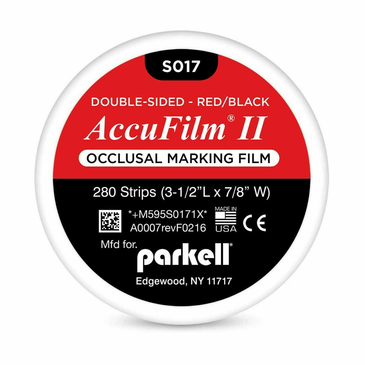 S017 Parkell AccuFilm II Red/Black Double Sided – 280 pre-cut strips