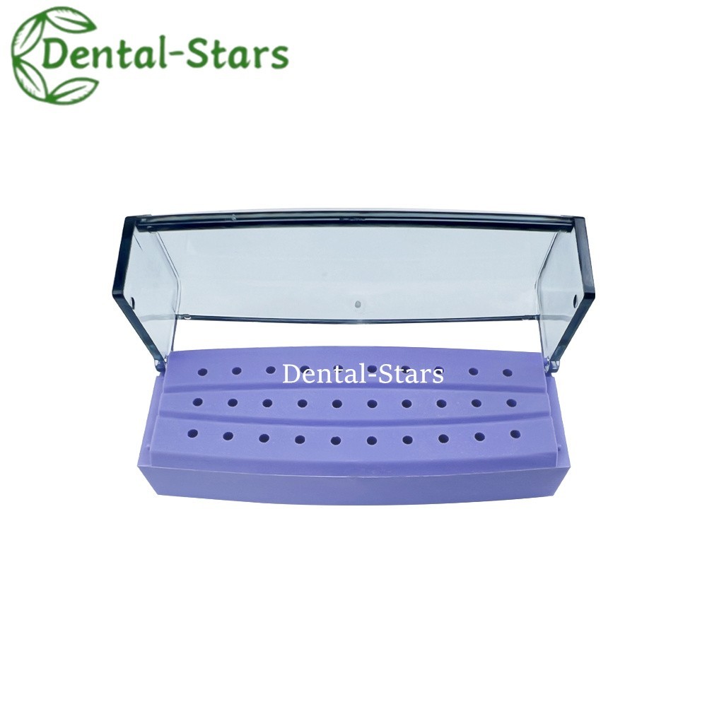 30 Holes Dental Plastic Bur Holder Endo File Block Disinfection Box Autoclave