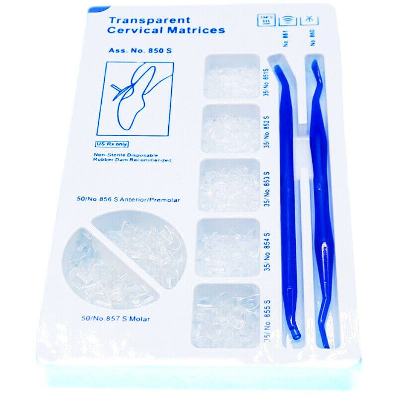 277Pcs/Set Dental Matrices Retractor Composite Cervical Gingival Mould Clear Kit