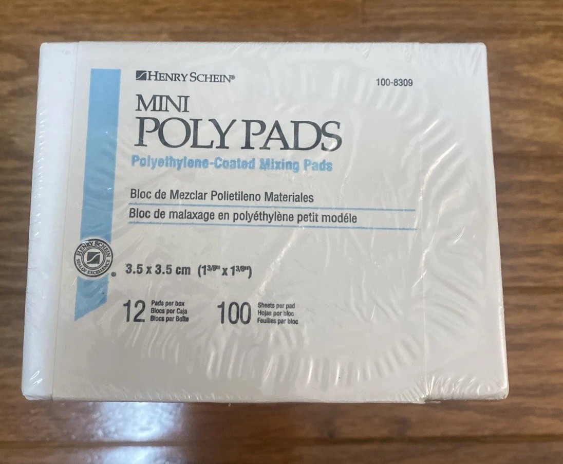 NEW! 36 Henry Schein Mini Poly Mixing Pads 3.5″ X 3.5” 3600 Sheets DENTAL