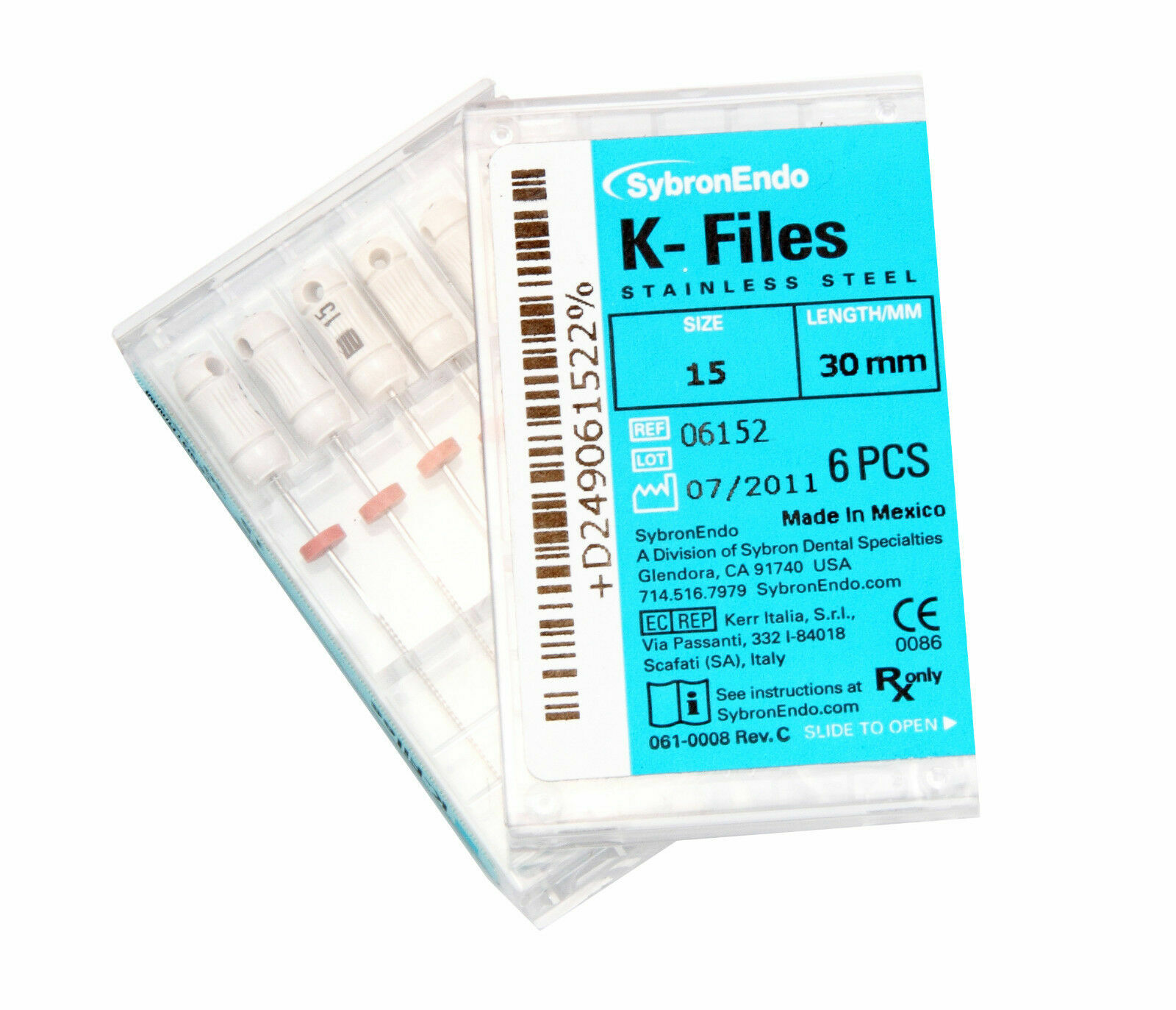 Kerr Sybron Endo Dental 30mm Stainless Steel K-files 6-file per box all size