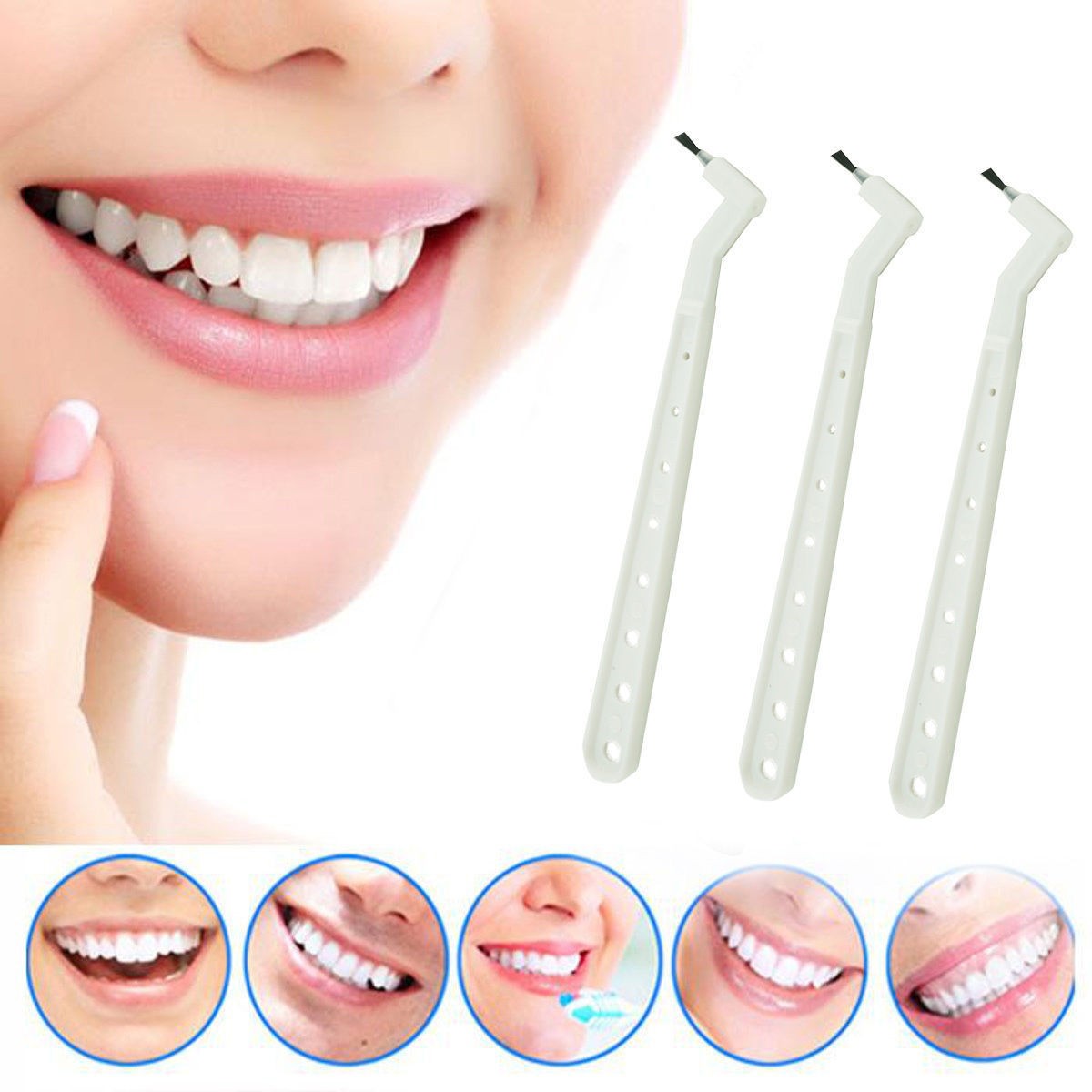500 Pcs Dental Composite Micro Brush Applicator Tips + 5 Pcs Cleaning Handle Use