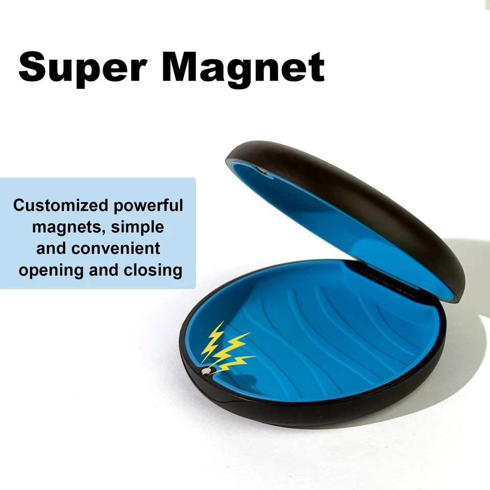 Maoerdental 2PCS Retainer Case Compatible with 2 Pack Black + Blue Silicone