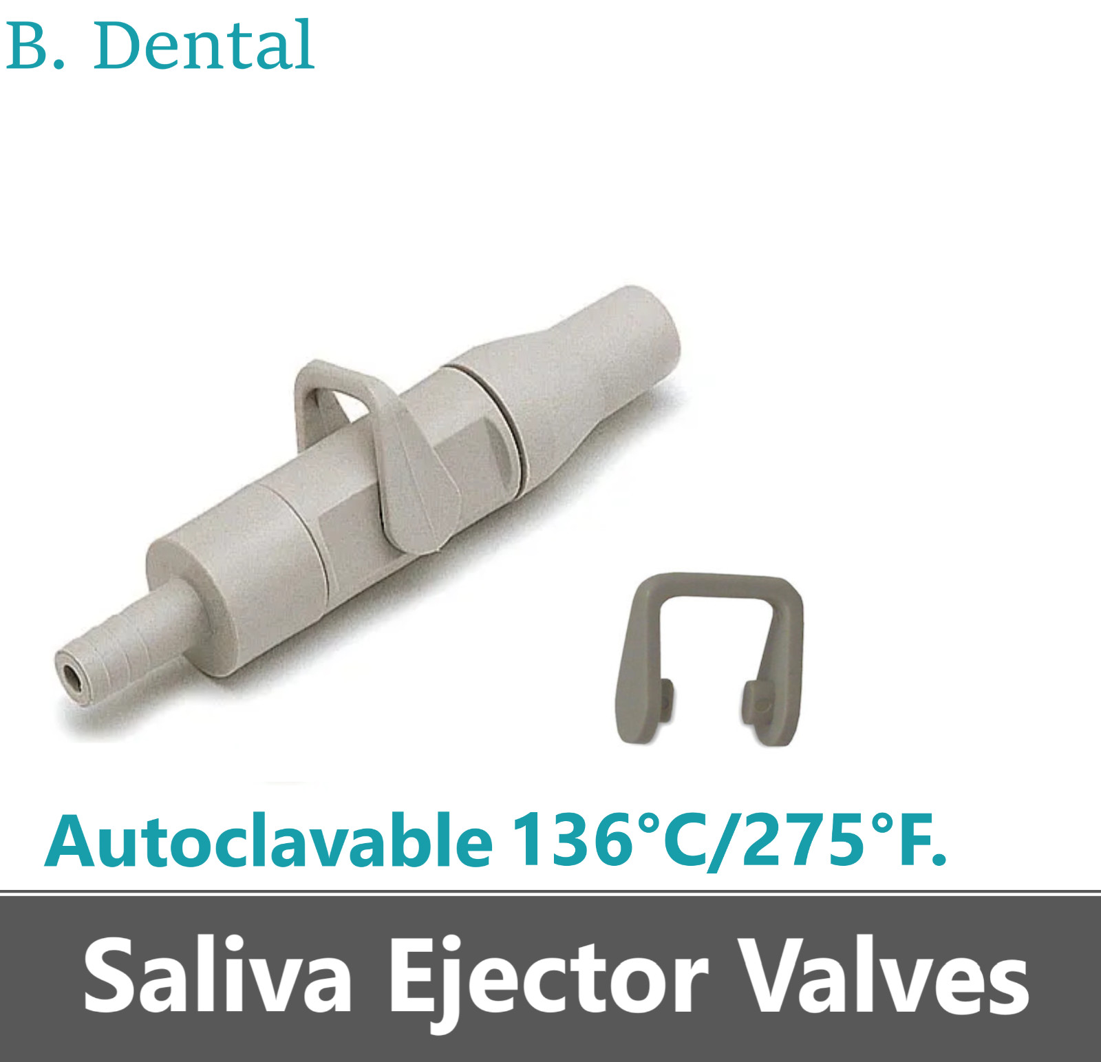 Dental Saliva Ejector Valves Valve w/ Lever On/Off Control, Autoclavable 275°F