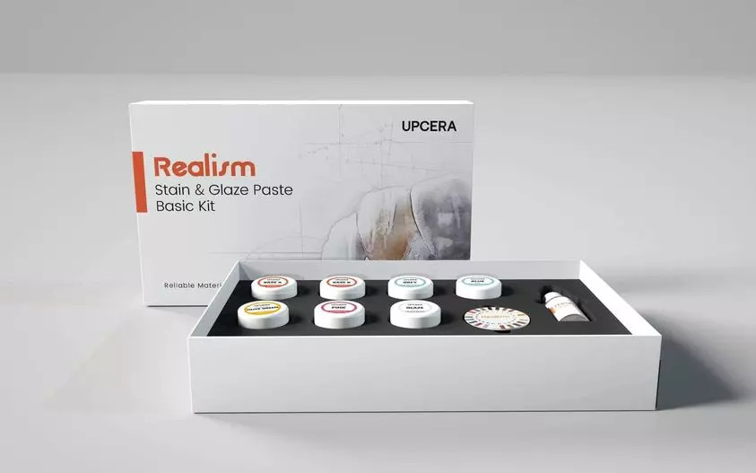 Upcera Realism Stain and Glaze Paste All Ceramics Basic Kit 7 Colors -Free Ship