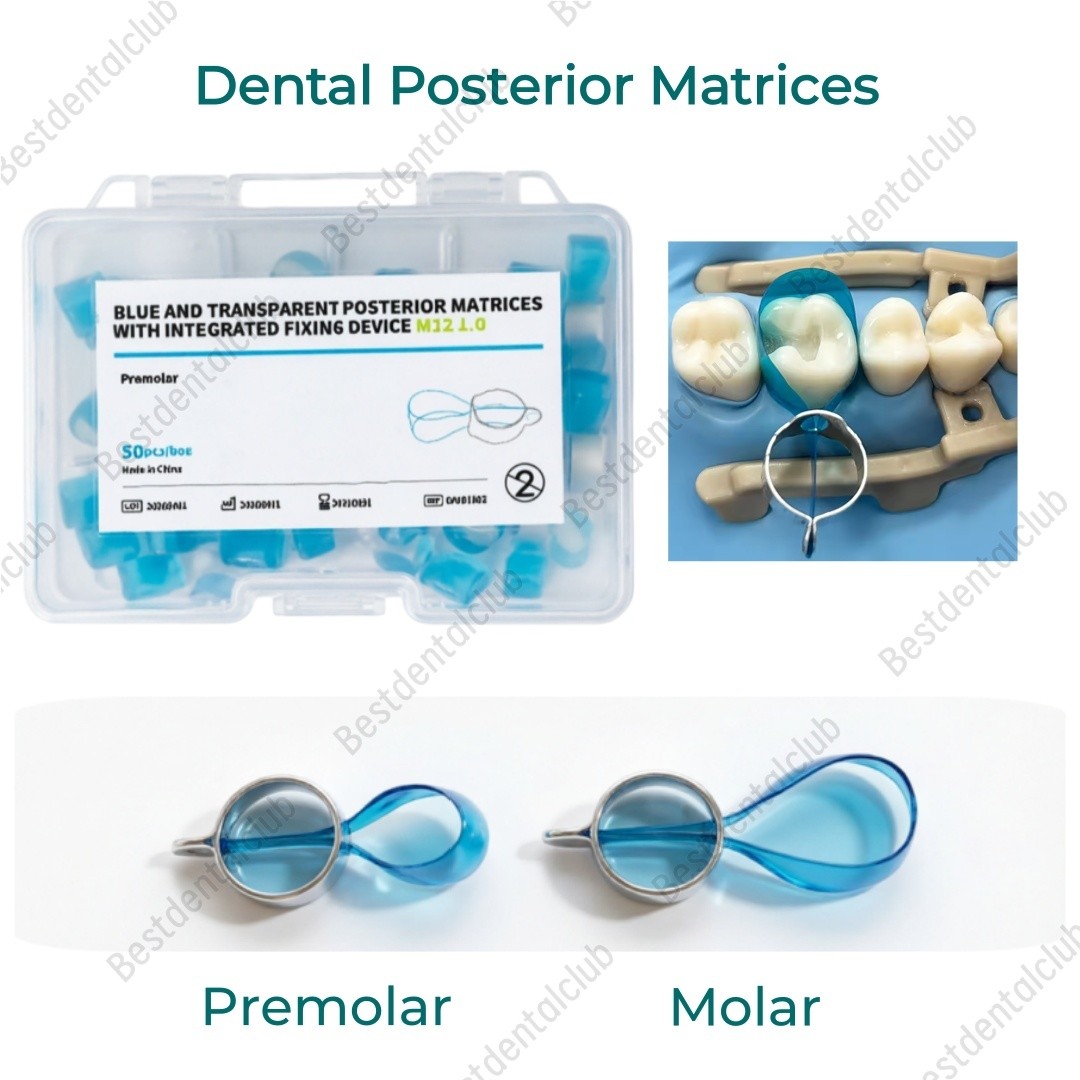 Dental Blue Posterior Matrices Ring Molar Premoar Matrice Strips M12 1.0 USA