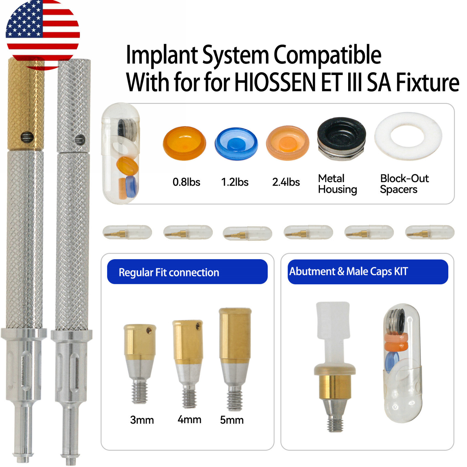 US Dental Regular Locator Abutment for HIOSSEN ET III SA/Osstem/DIO UF/Snucone R