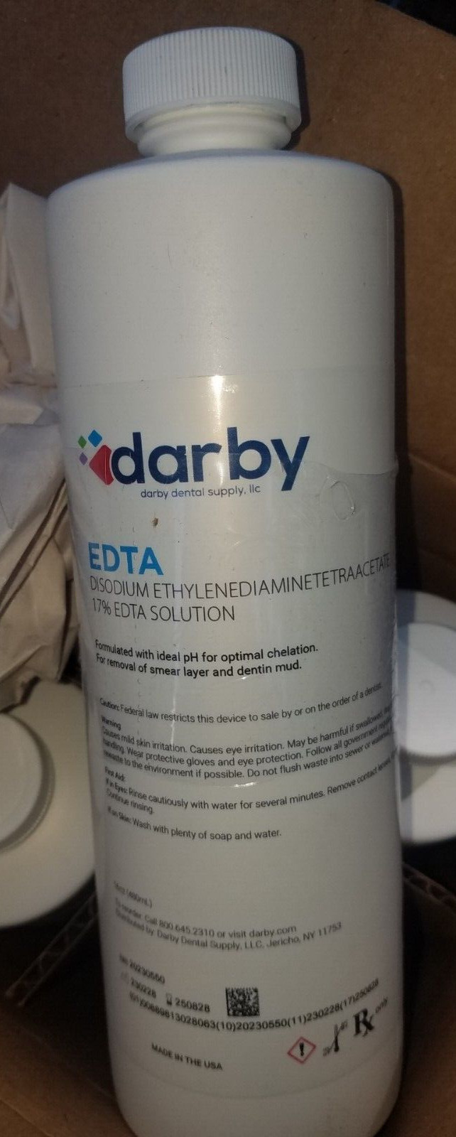 LOT OF 5 ***Dental Endo EDTA Solution 17% For Root Canal 17oz Bottle