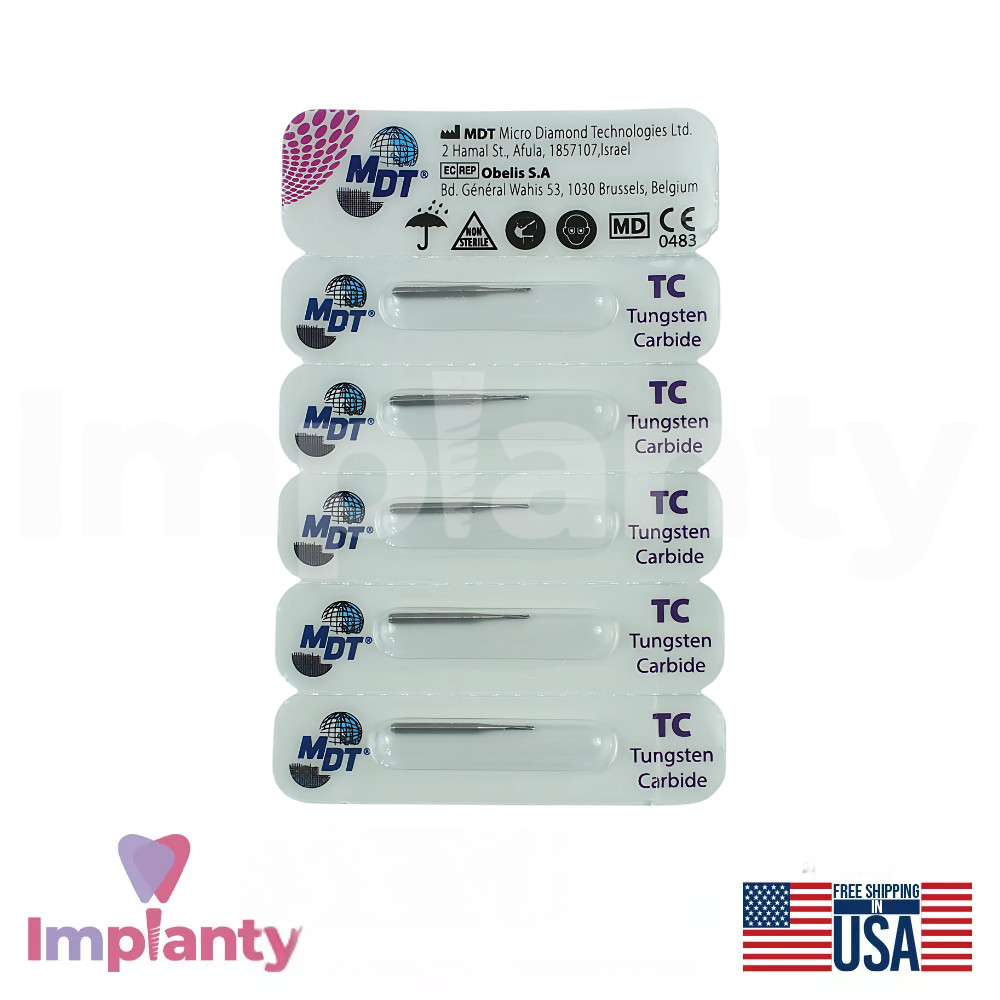 MDT Dental FG Carbide Domed Fissure Cross Cut Burs Contouring Tooth Surfaces