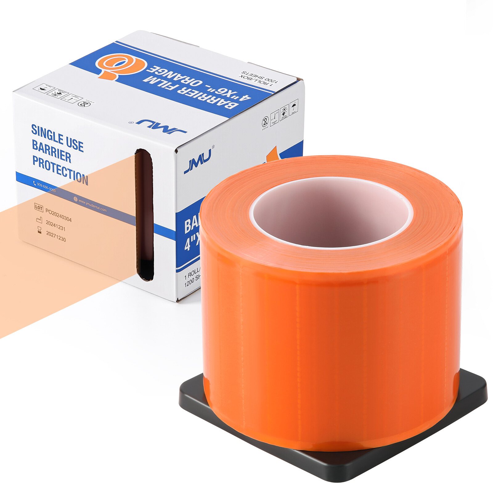 JMU Dental Barrier Film Sleeves Plastic Protect Tape 1200 Sheets/Roll 4X6″