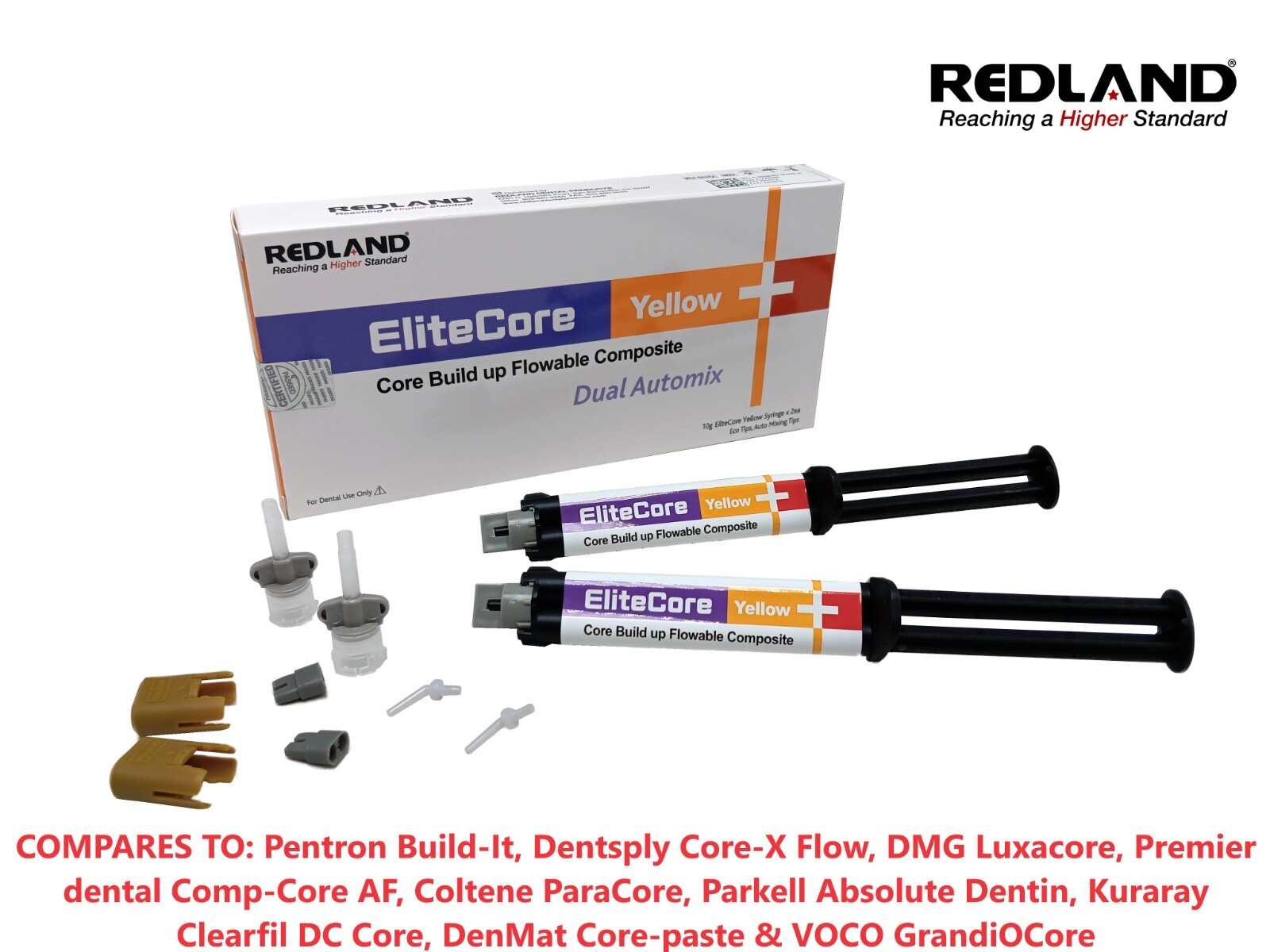 REDLAND Elite-Core Core Build up Flowable 2x10gm Syringe + Tips Made in KOREA