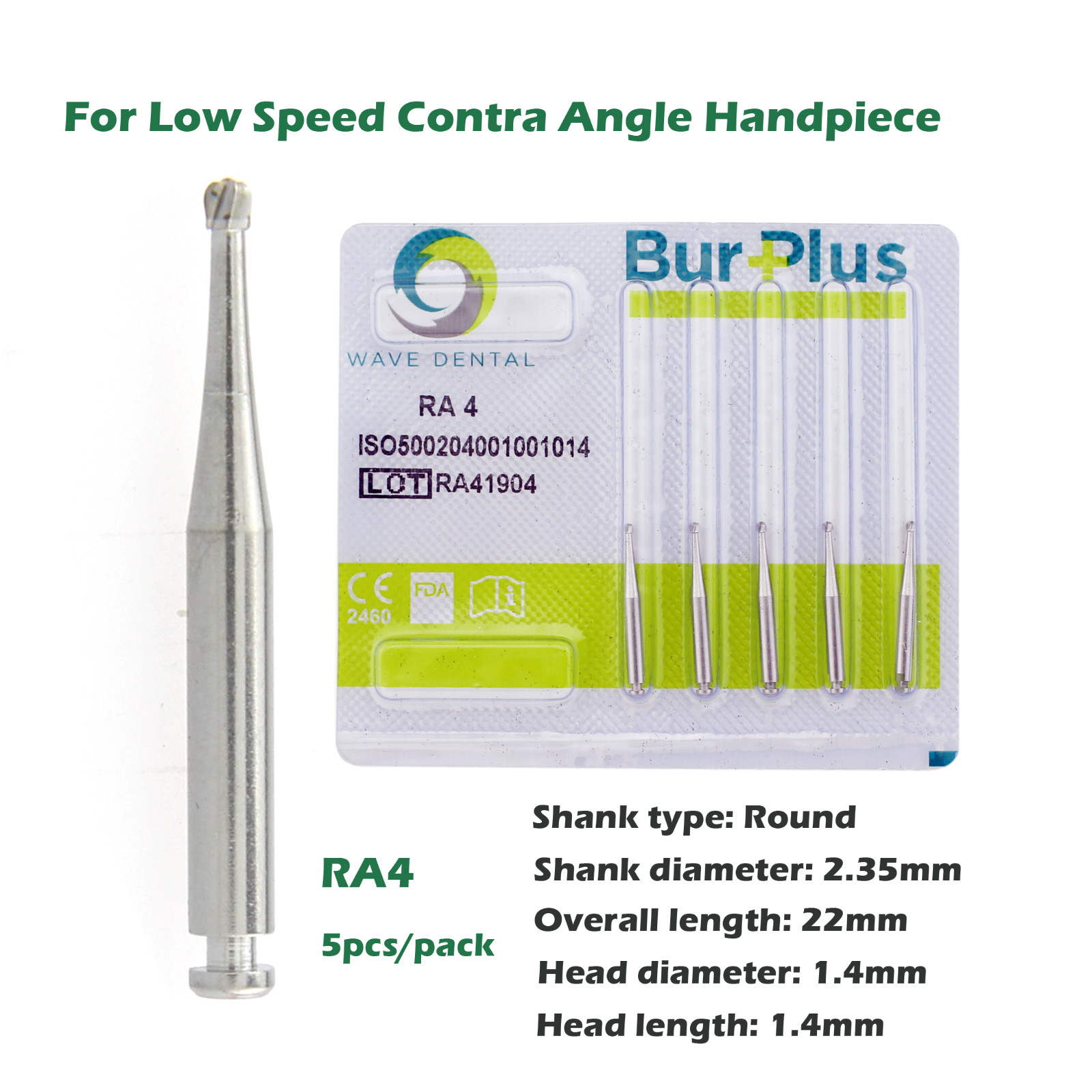 Wave Dental Carbide Burs Surgical Bur Latch Round RA SURG 2 4 6 8 Contra Angle