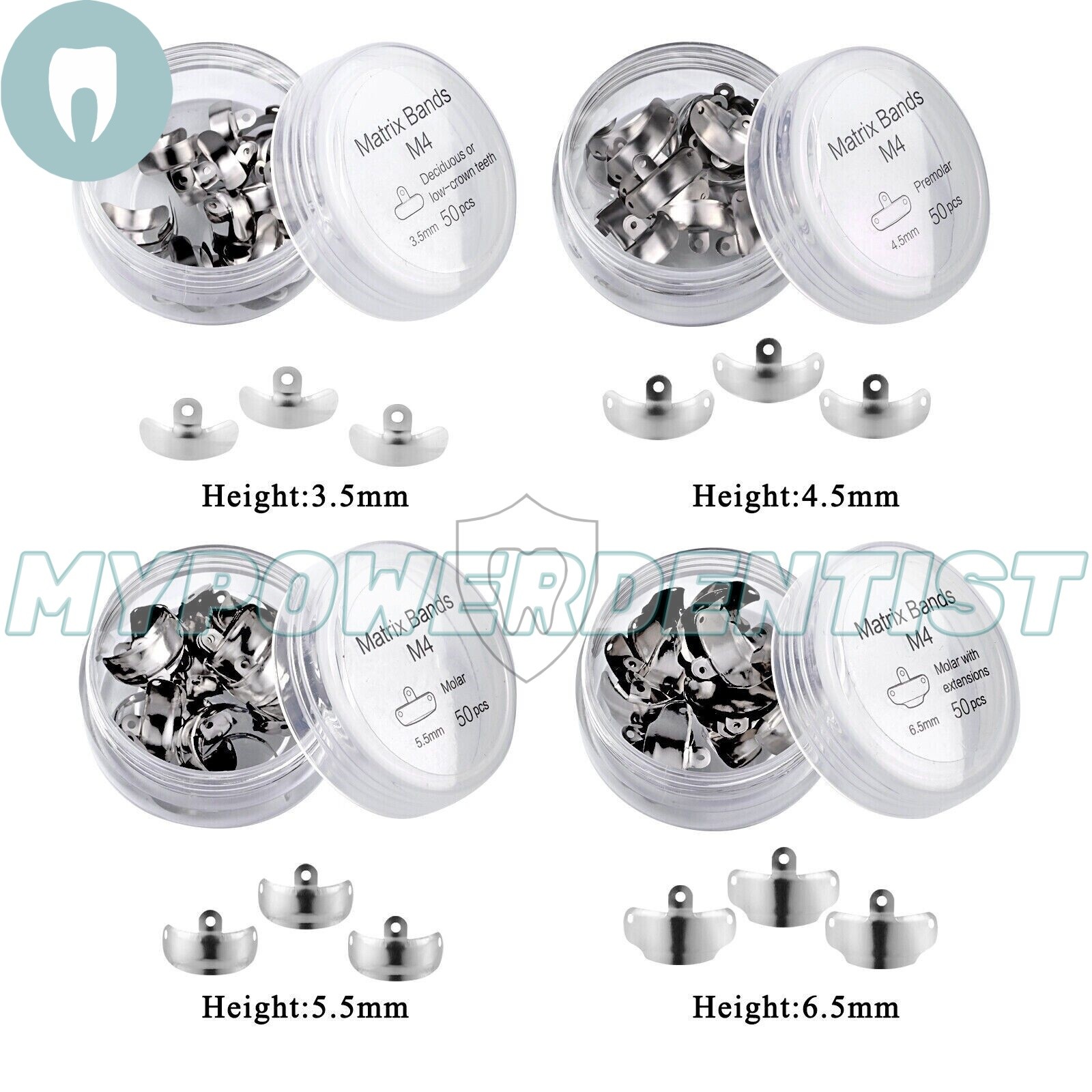 Dental Matrix Bands Ring Sectional Matrice Titanium Alloy Clamp Fit Palodent V3