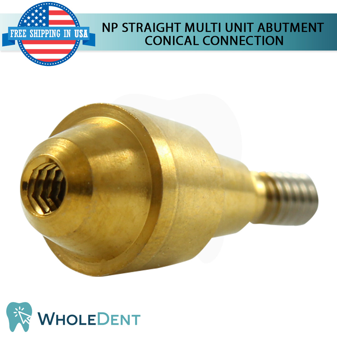 NP Conical Connection Straight Multi Unit 1.6mm Scan Body Titanium Base Set