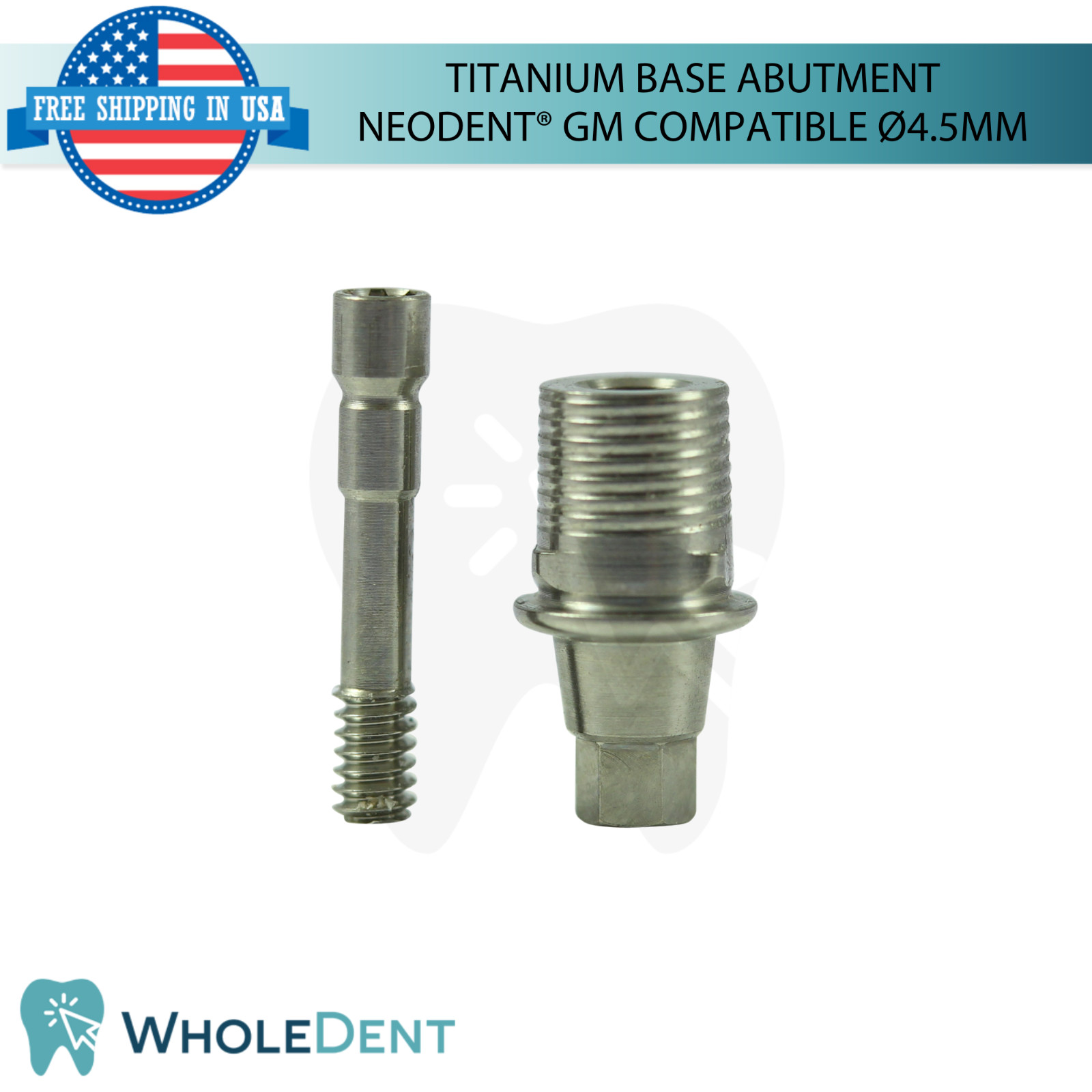 10X Titanium Base Dental Prosthetic Compatible with Neodent® GM Ø4.5mm Lab