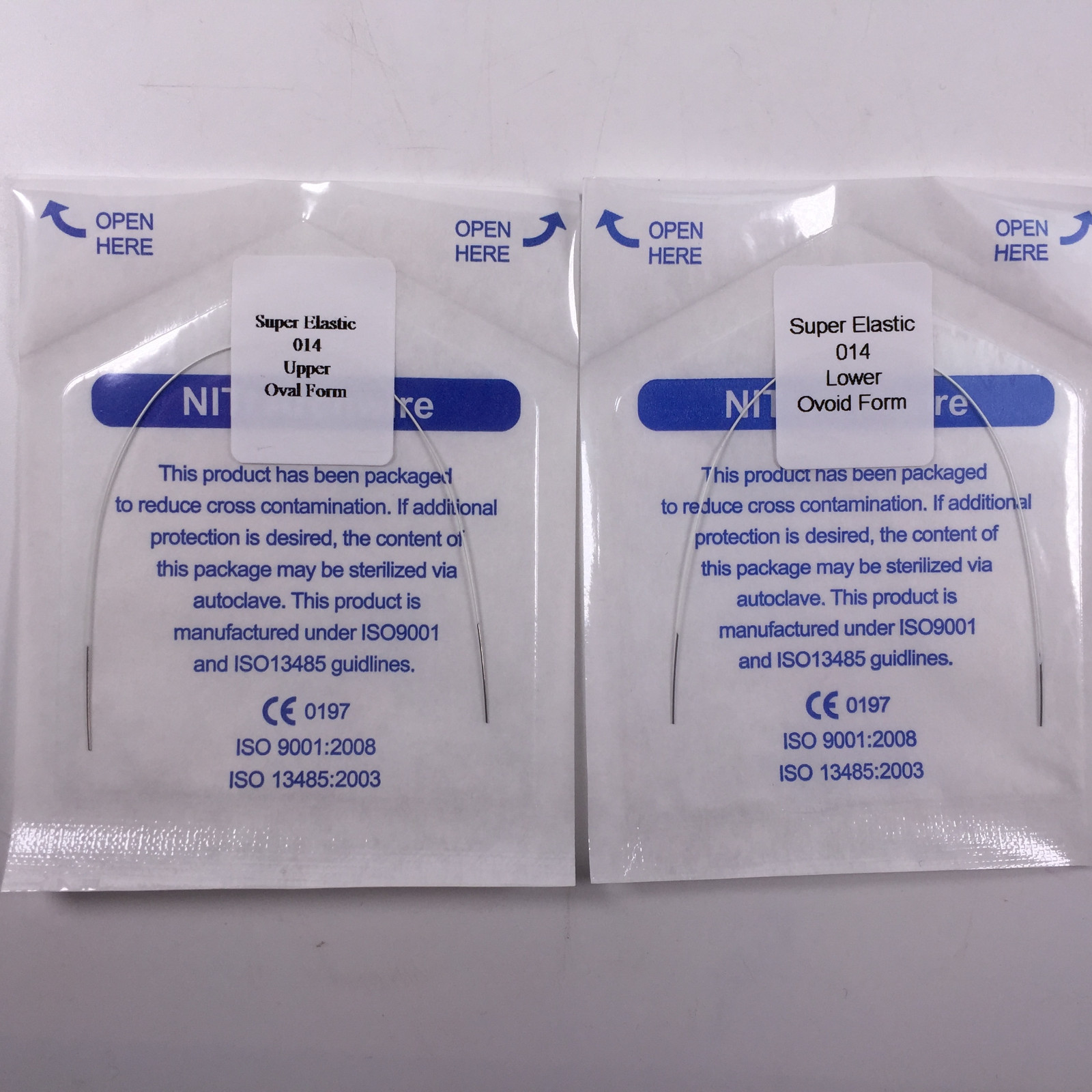 200 * Niti Super Elastic Arch Wire Round White Dental Orthodontic 012-020 Up/Lo