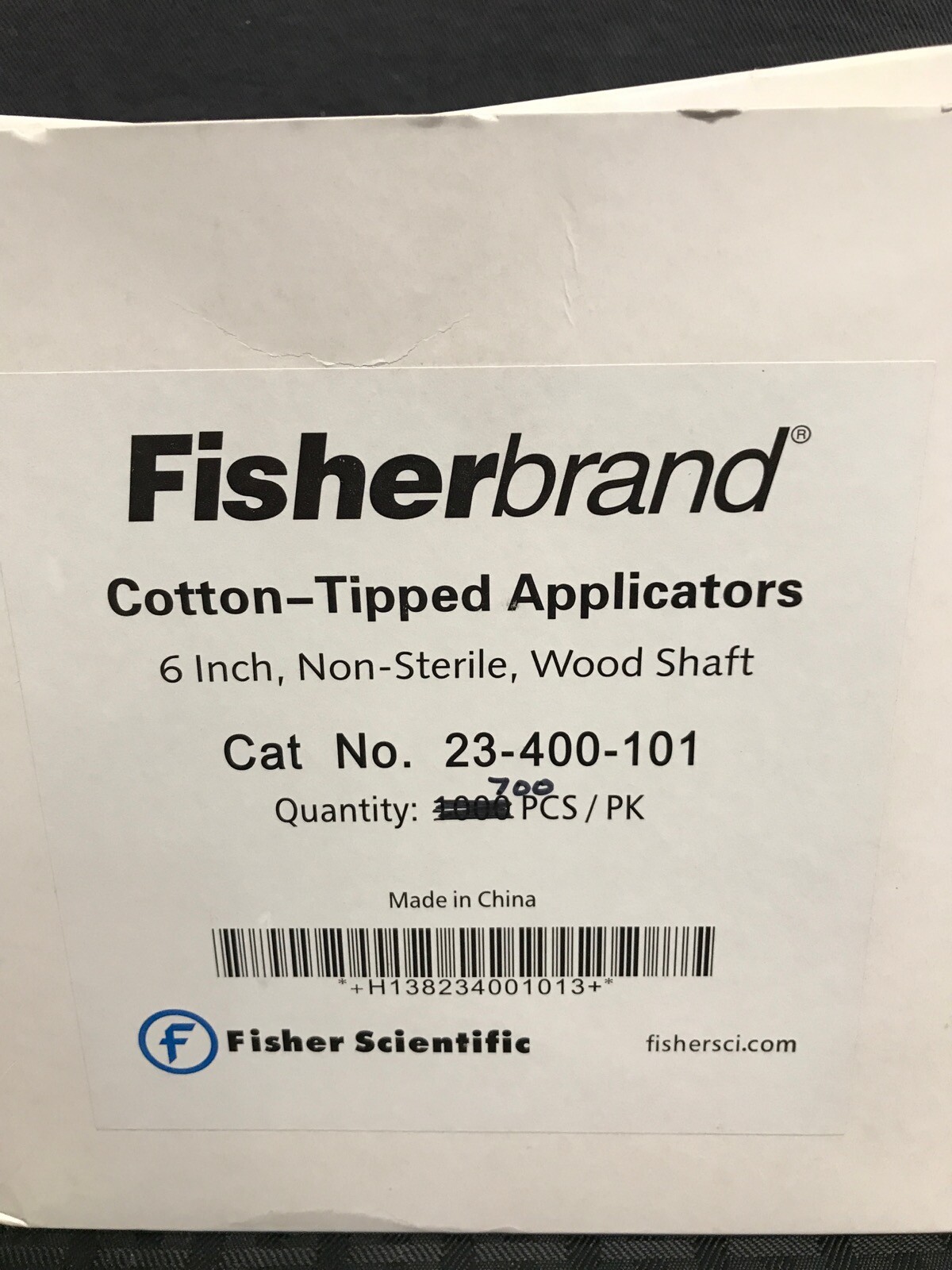(700 Pcs) FISHERBRAND 6” Cotton-Tip Applicator Non-Sterile Wood Shaft 23-400-101