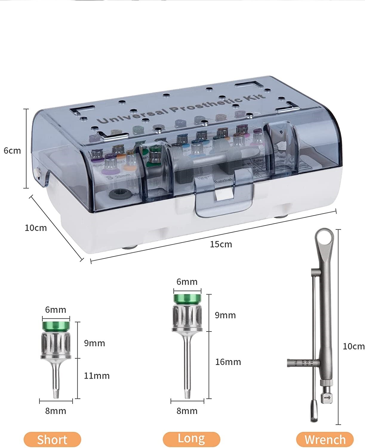 Dental Implant Prosthetic Wrench Ratchet 10-70NCM with 16Pcs Screwdriver Repair